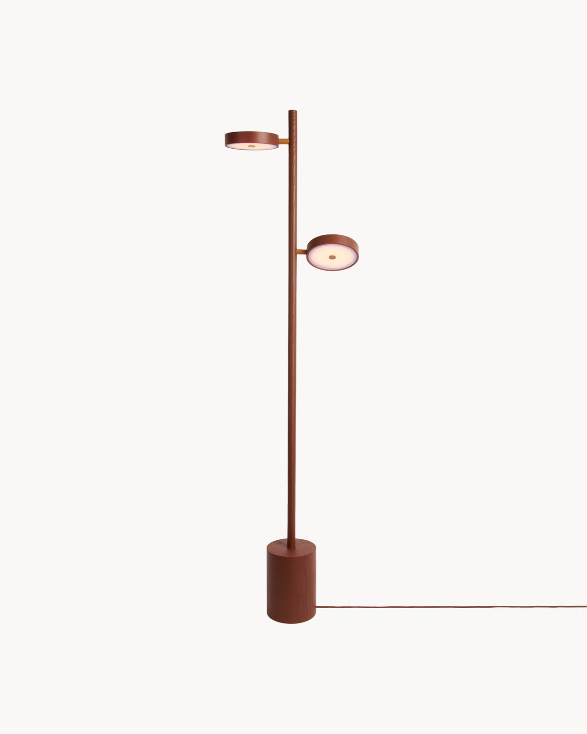Lampada da terra a 2 luci in legno di frassino Okinawa