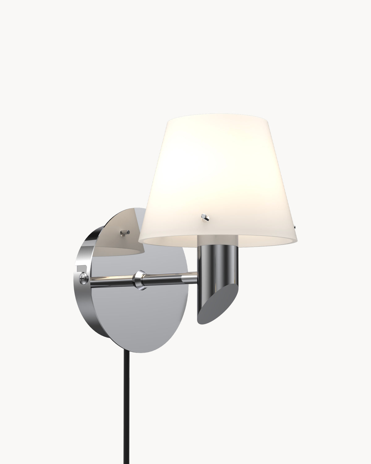 Lampada da parete in metallo e vetro opalino Gil