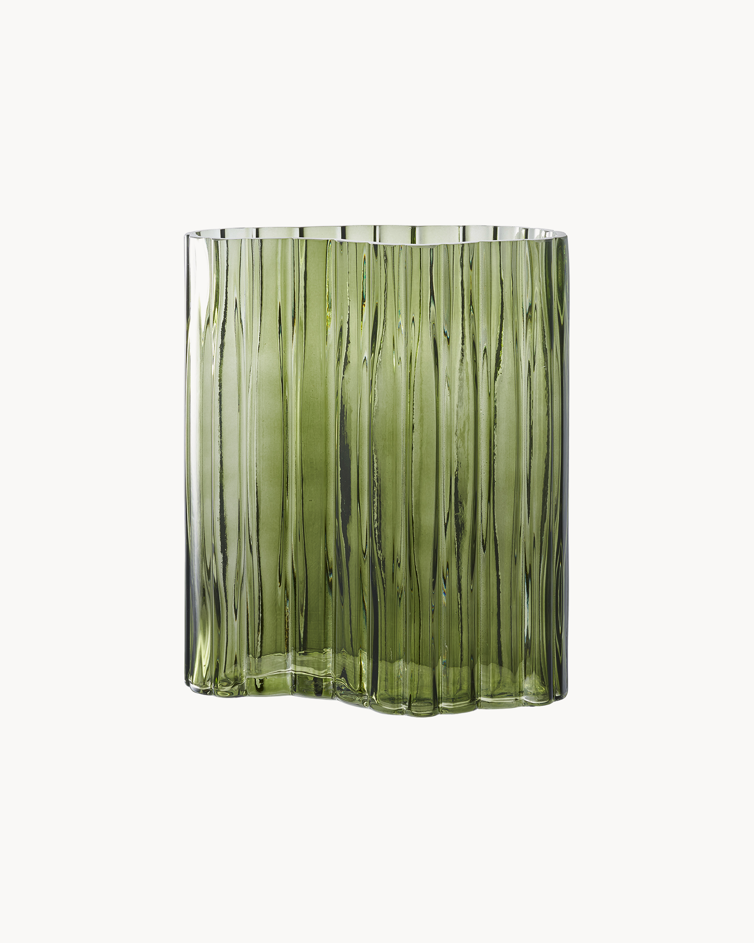 Vaso in vetro verde fumè