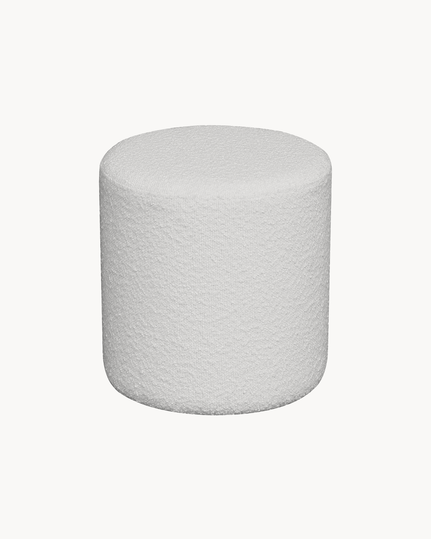 Pouf in bouclé Ejby, bianco