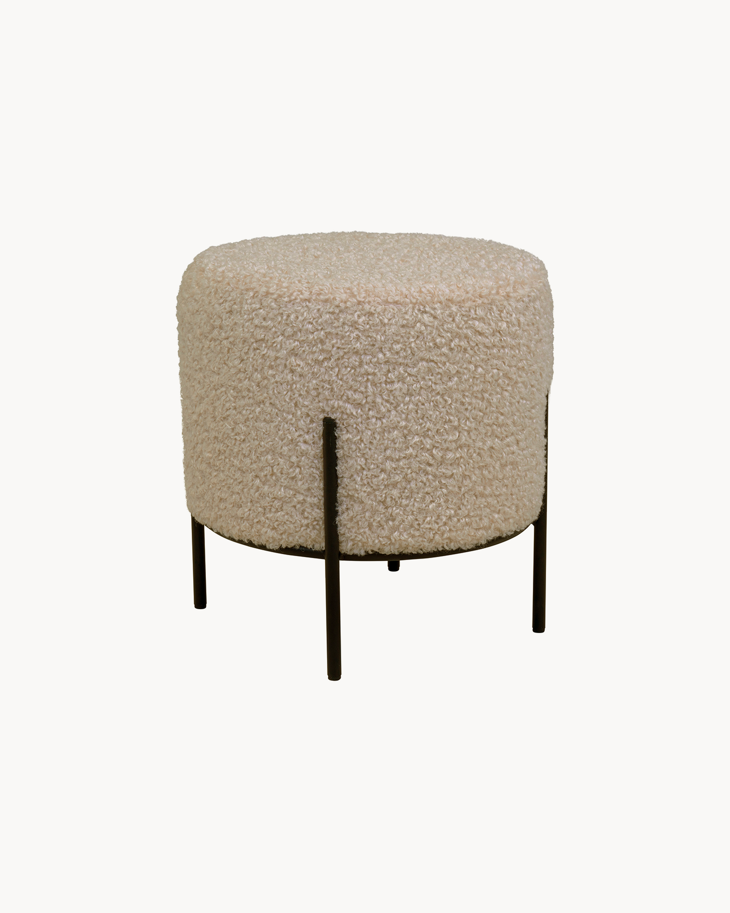 Pouf imbottito Alford, crema