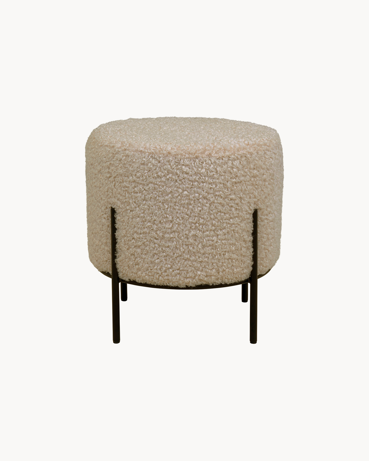 Pouf imbottito Alford, crema
