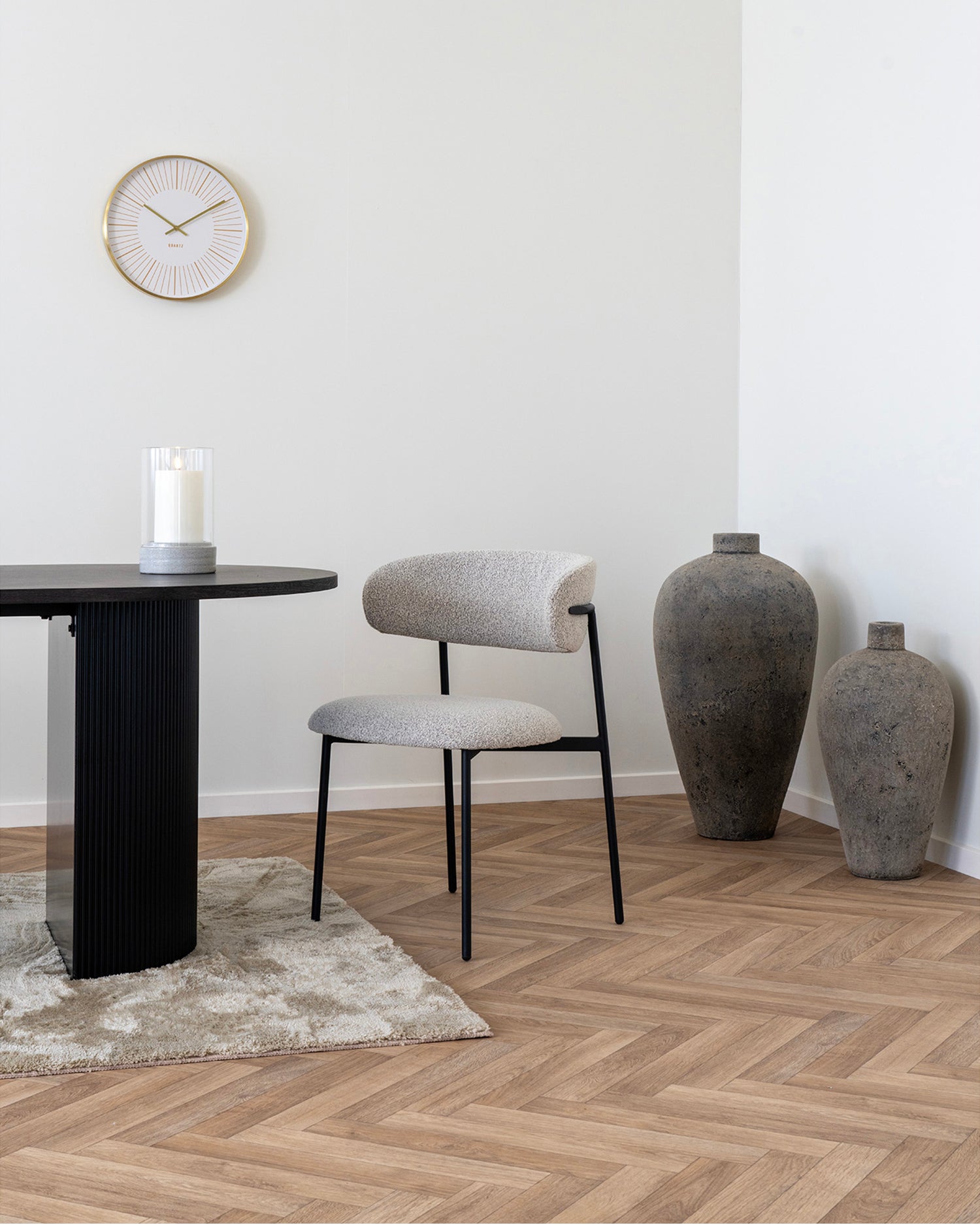 Set 2 sedie da pranzo in bouclè Mira