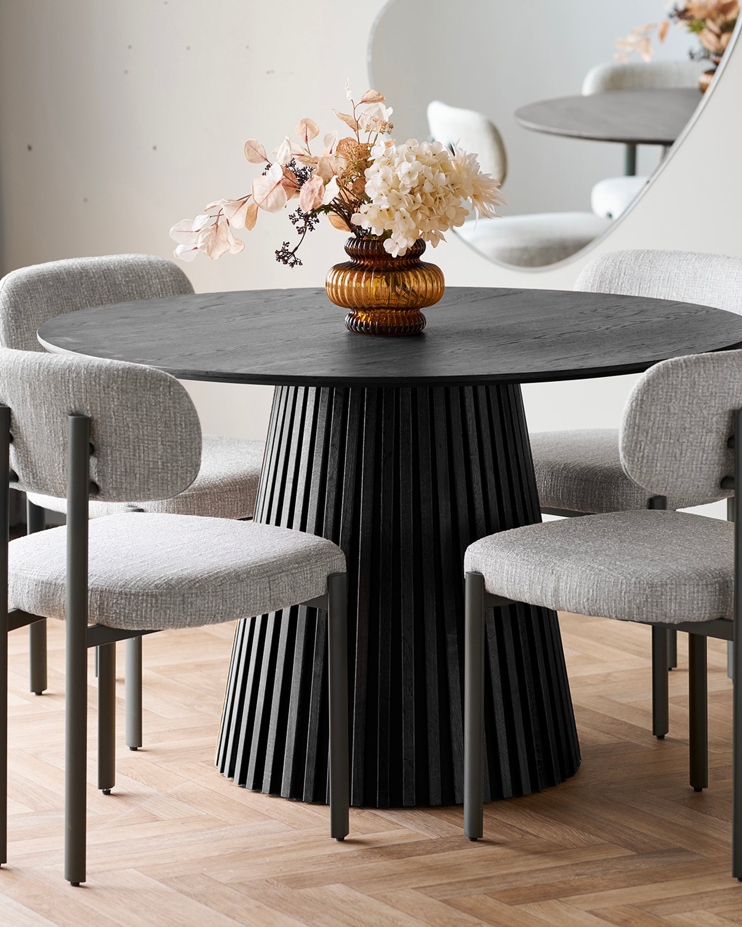 Set 2 sedie da pranzo in tessuto Royan