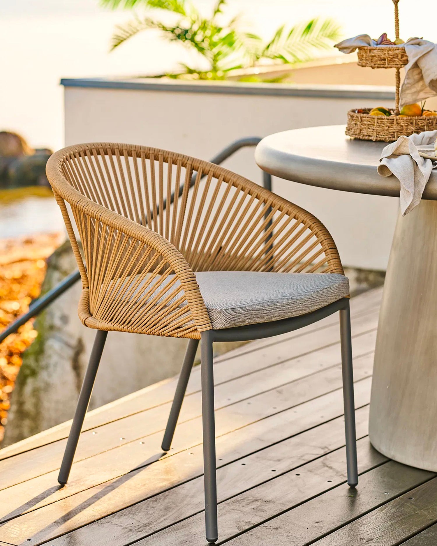 Set 2 sedie da esterno con cuscino Novella