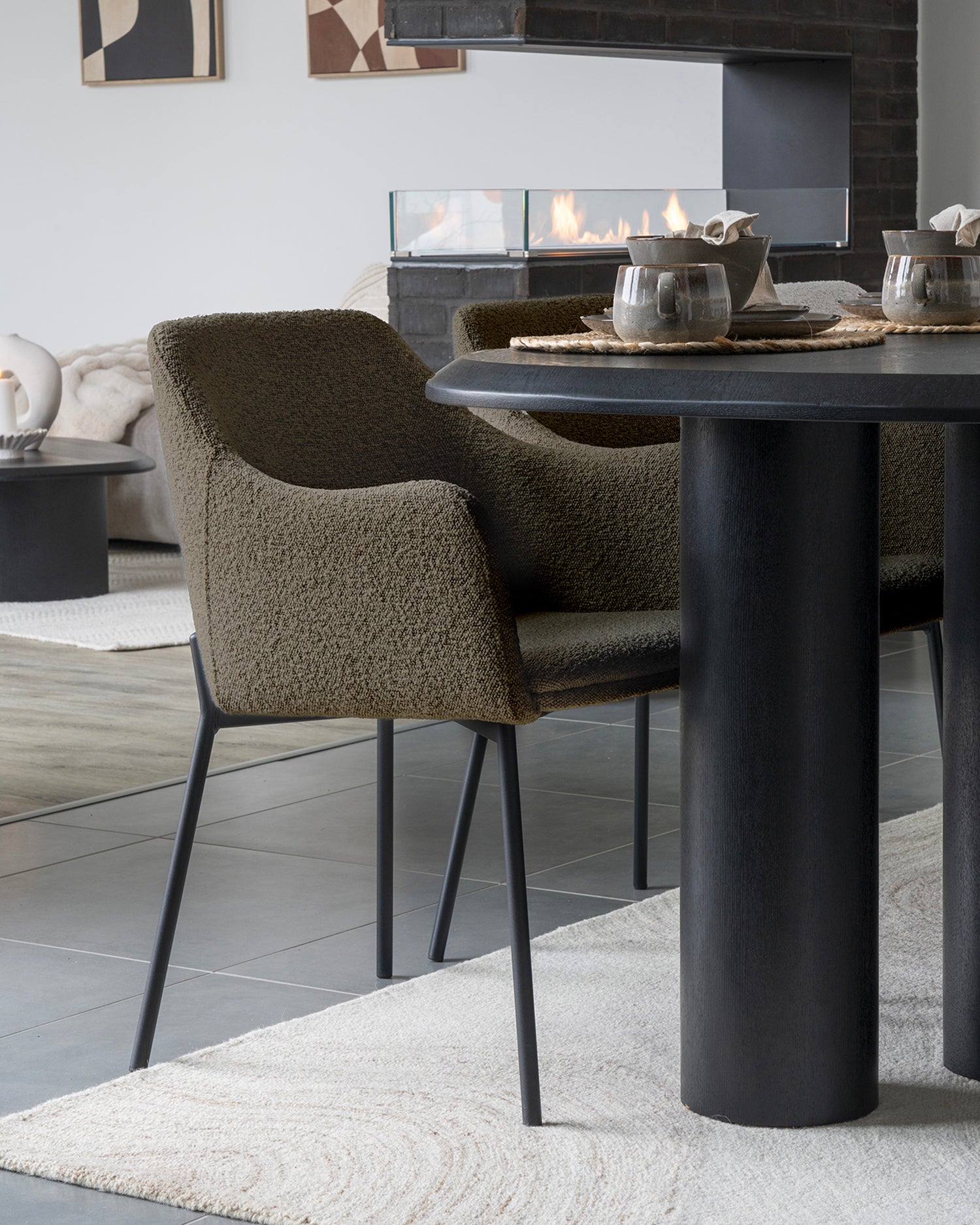 Set 2 sedie da pranzo in bouclé Melilla