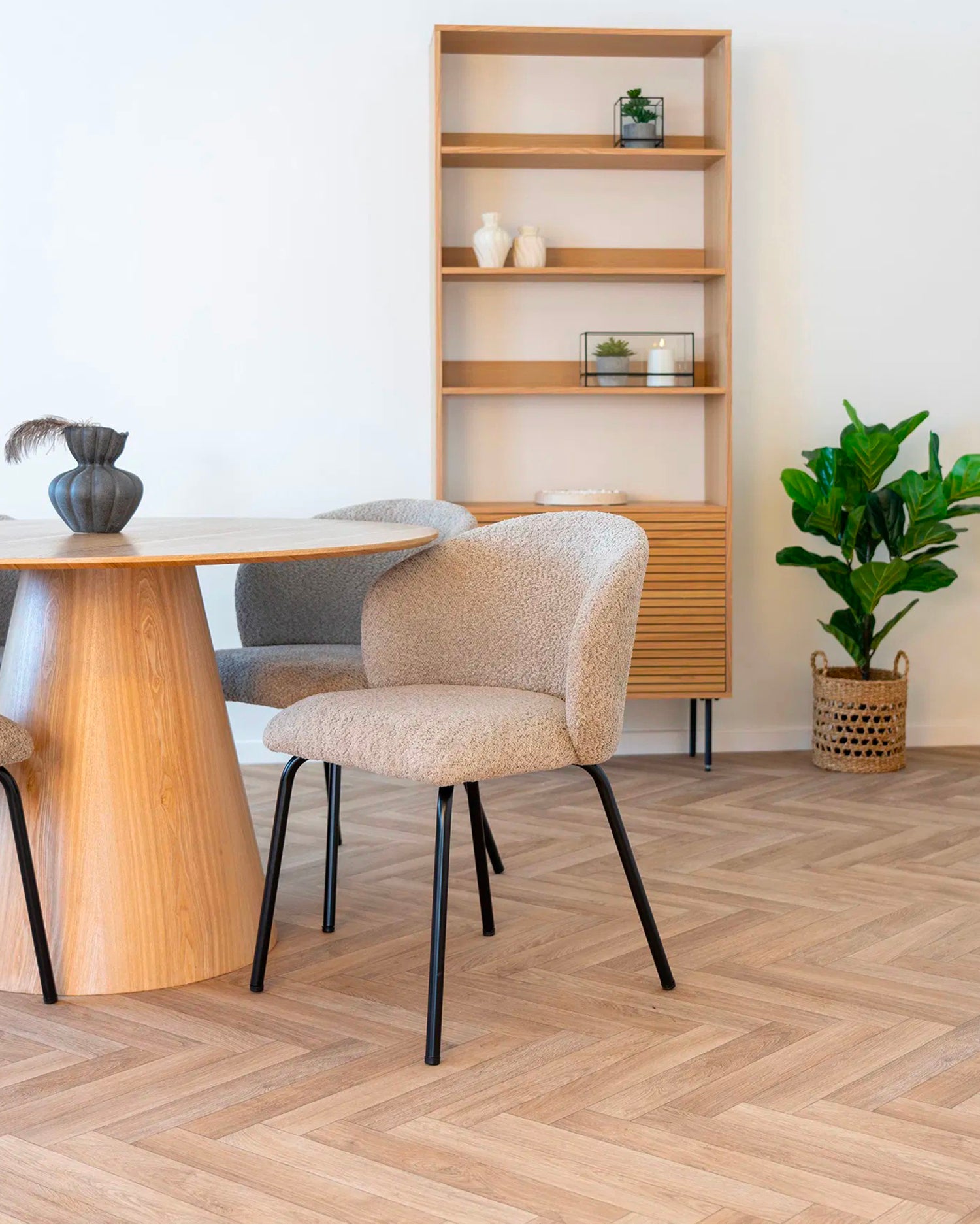 Set 2 sedie da pranzo in bouclé Safira