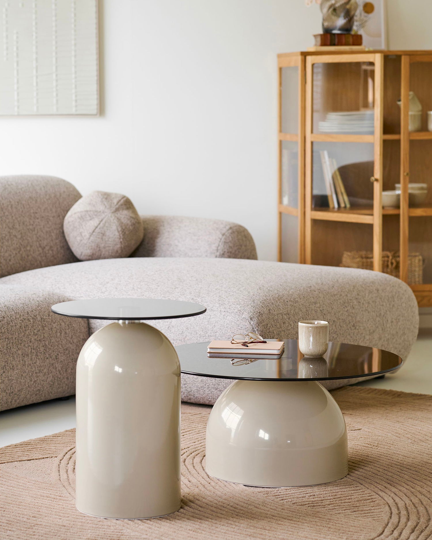 Tavolino da salotto con piano in vetro temperato Ravello