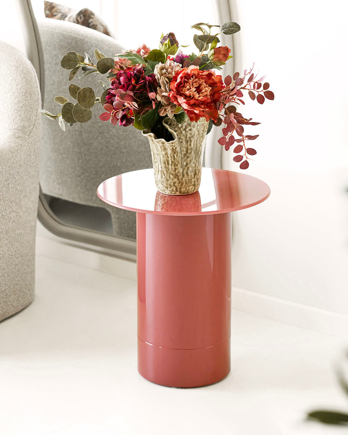 Tavolino in vetro rosa Florens