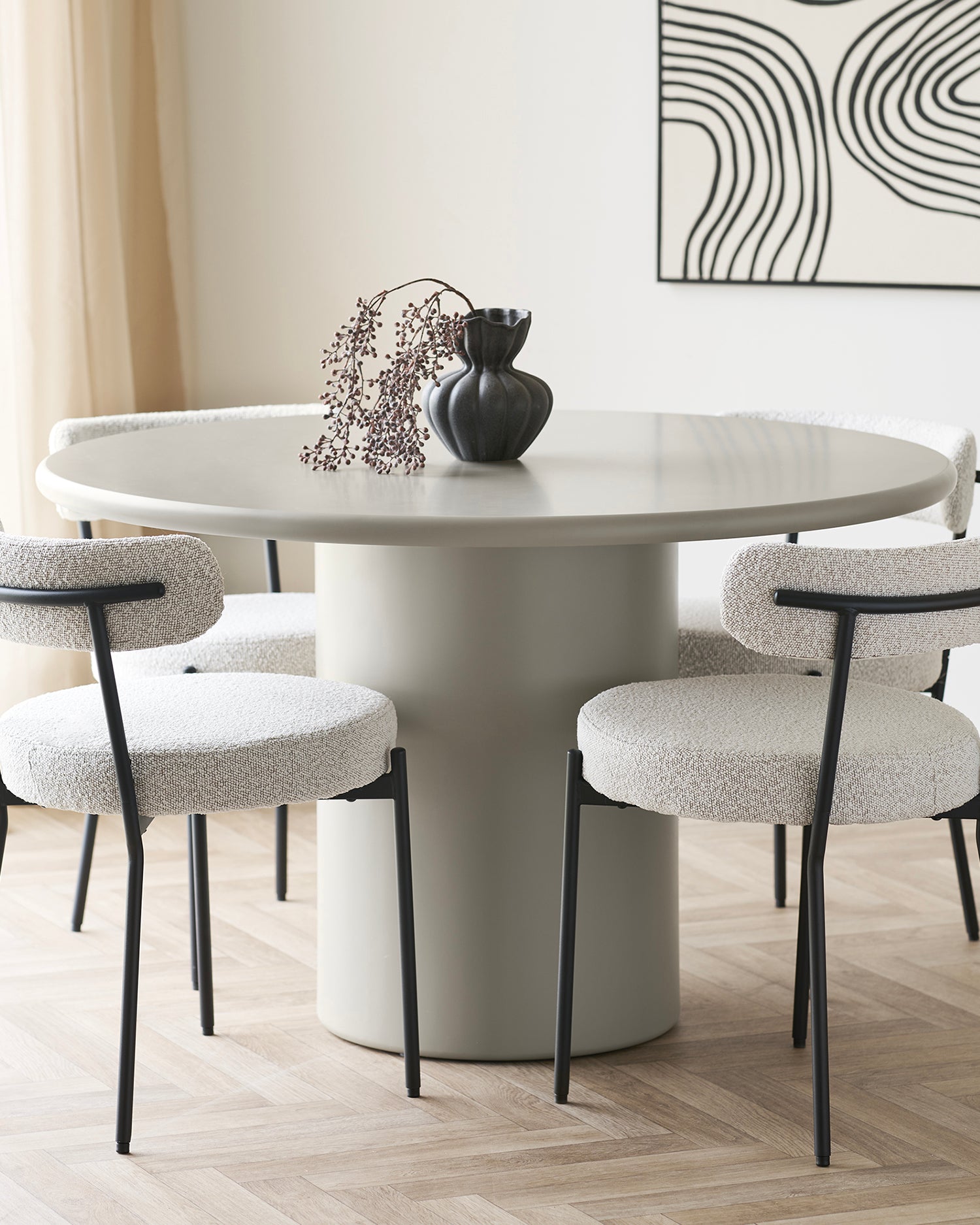 Set 2 sedie da pranzo in bouclè Badalona