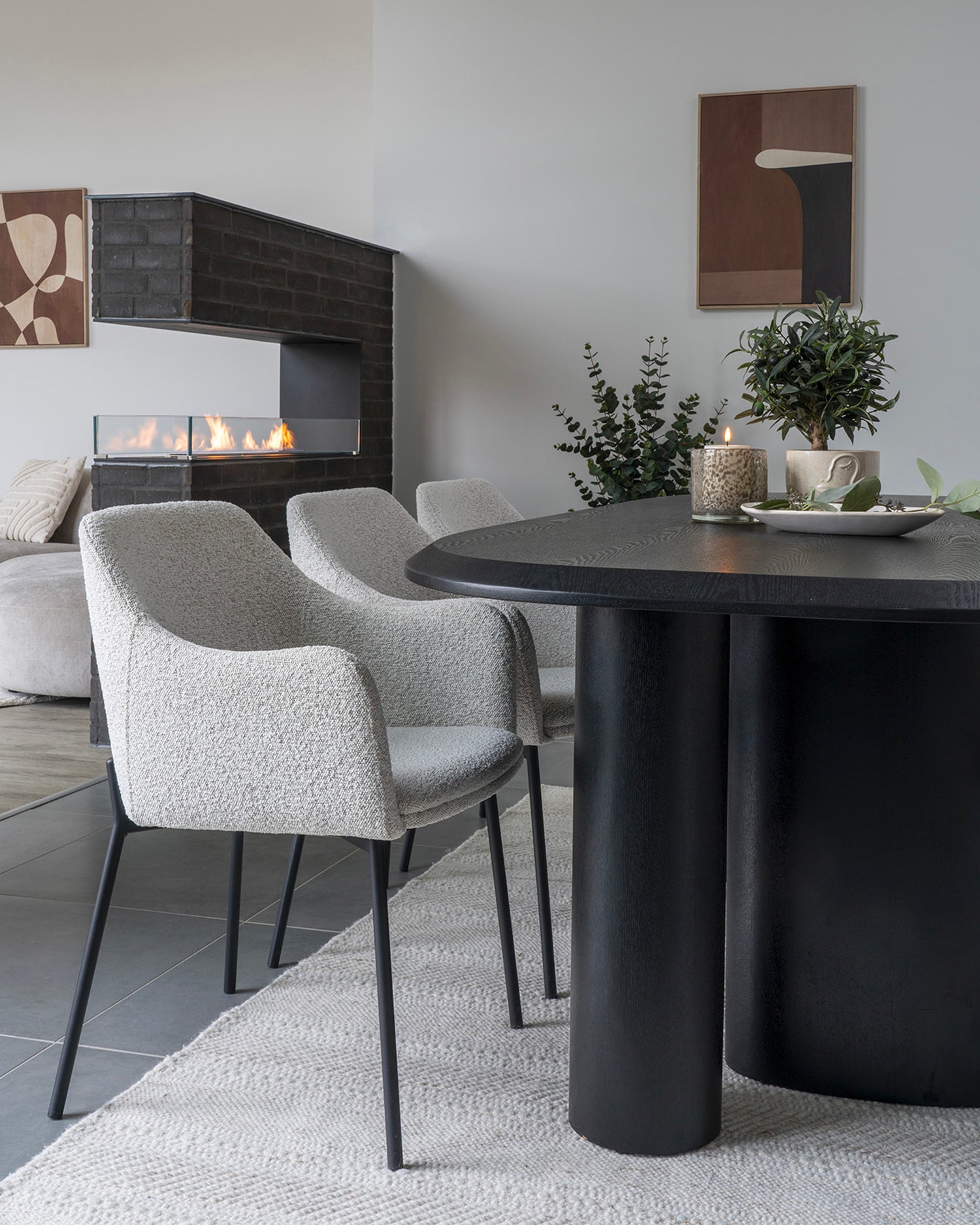 Set 2 sedie da pranzo in bouclé Melilla