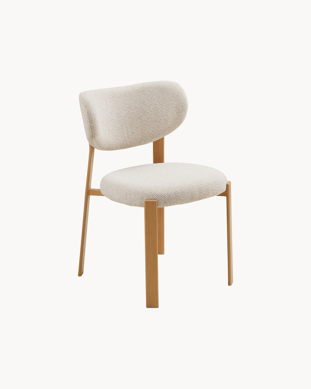 Set 2 sedie da pranzo imbottite con gambe effetto legno Savina