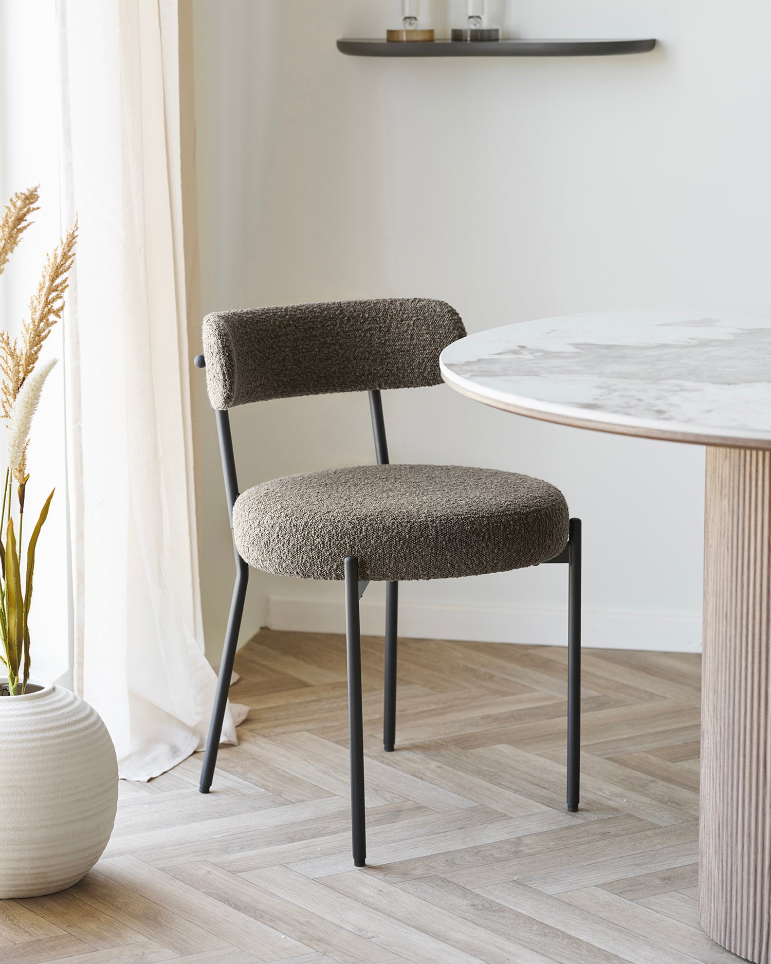 Set 2 sedie da pranzo in bouclè Badalona