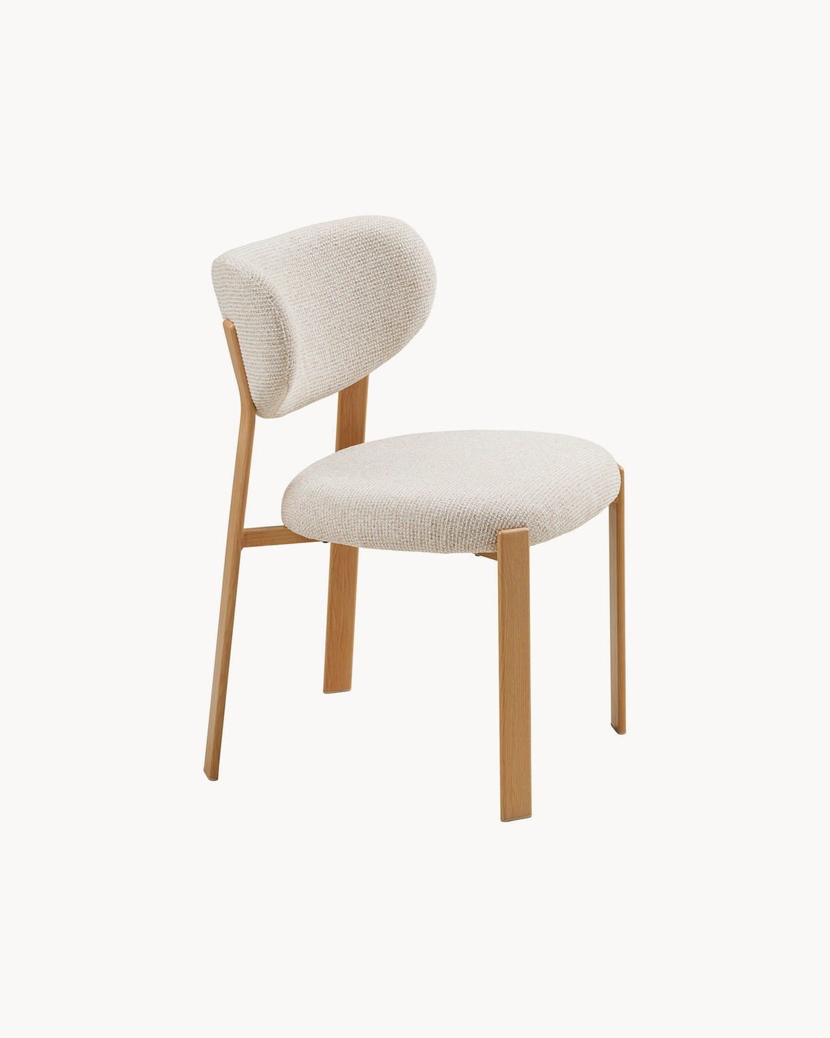 Set 2 sedie da pranzo imbottite con gambe effetto legno Savina
