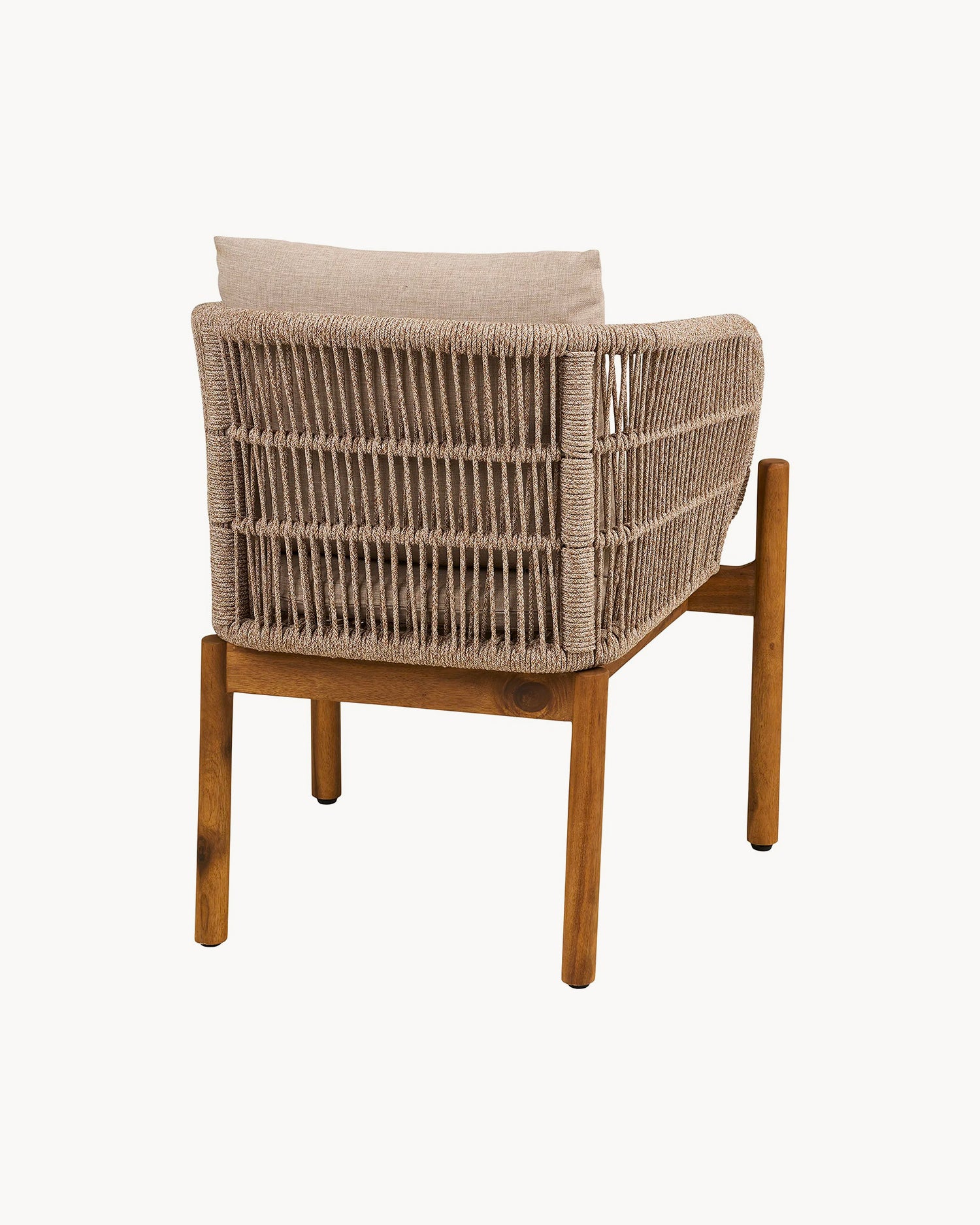 Sedia da esterno in acacia e corda intrecciata Colette