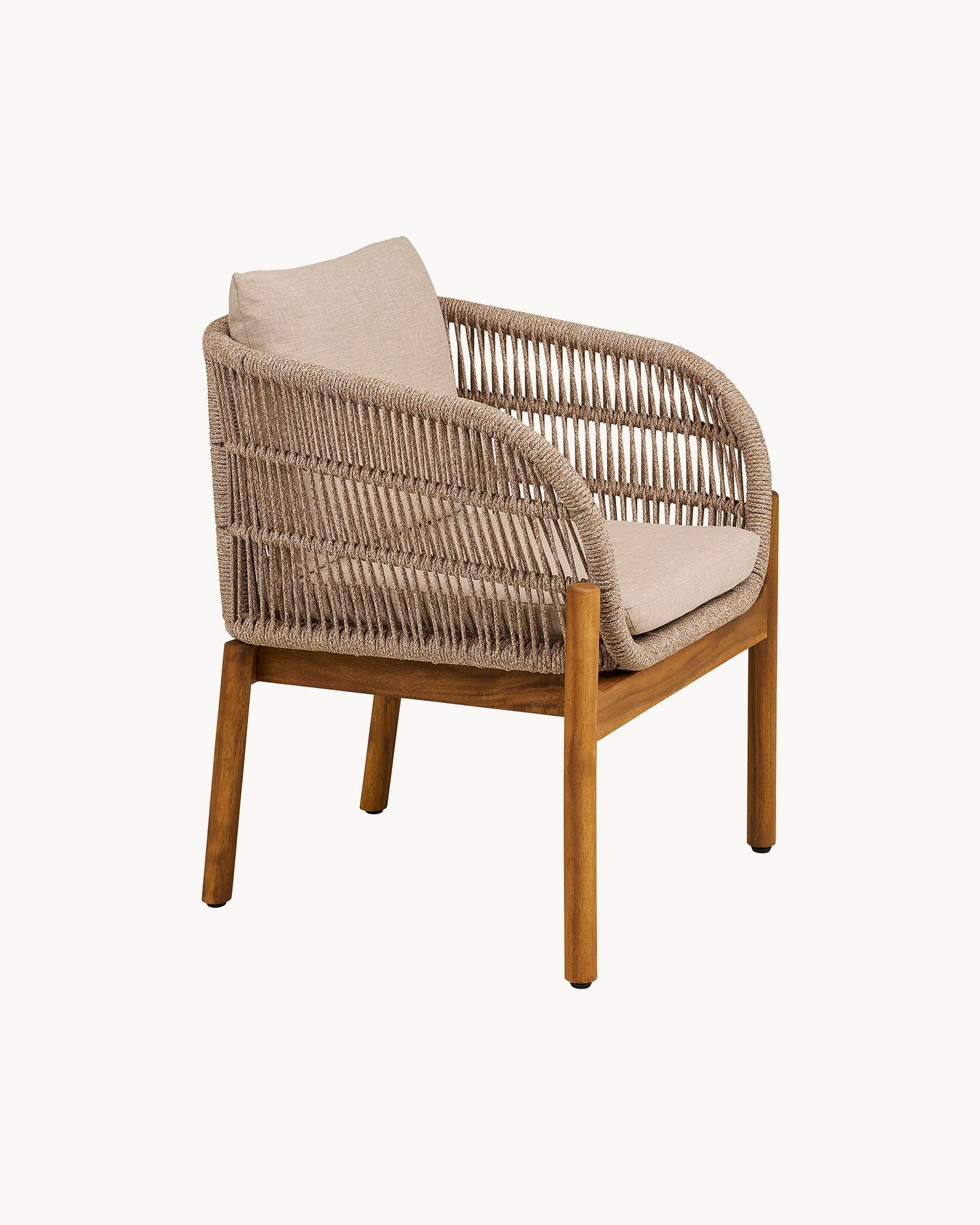 Sedia da esterno in acacia e corda intrecciata Colette