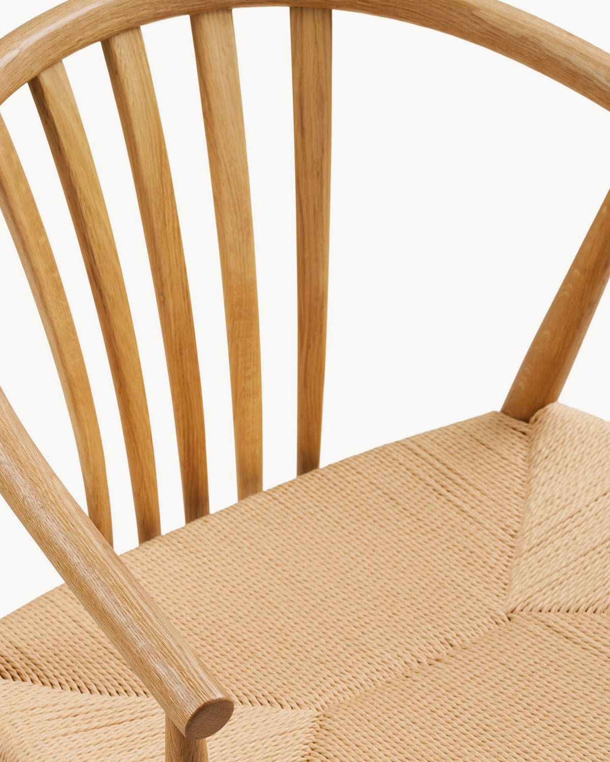 Set 2 sedie da pranzo in rovere con seduta intrecciata Agustin