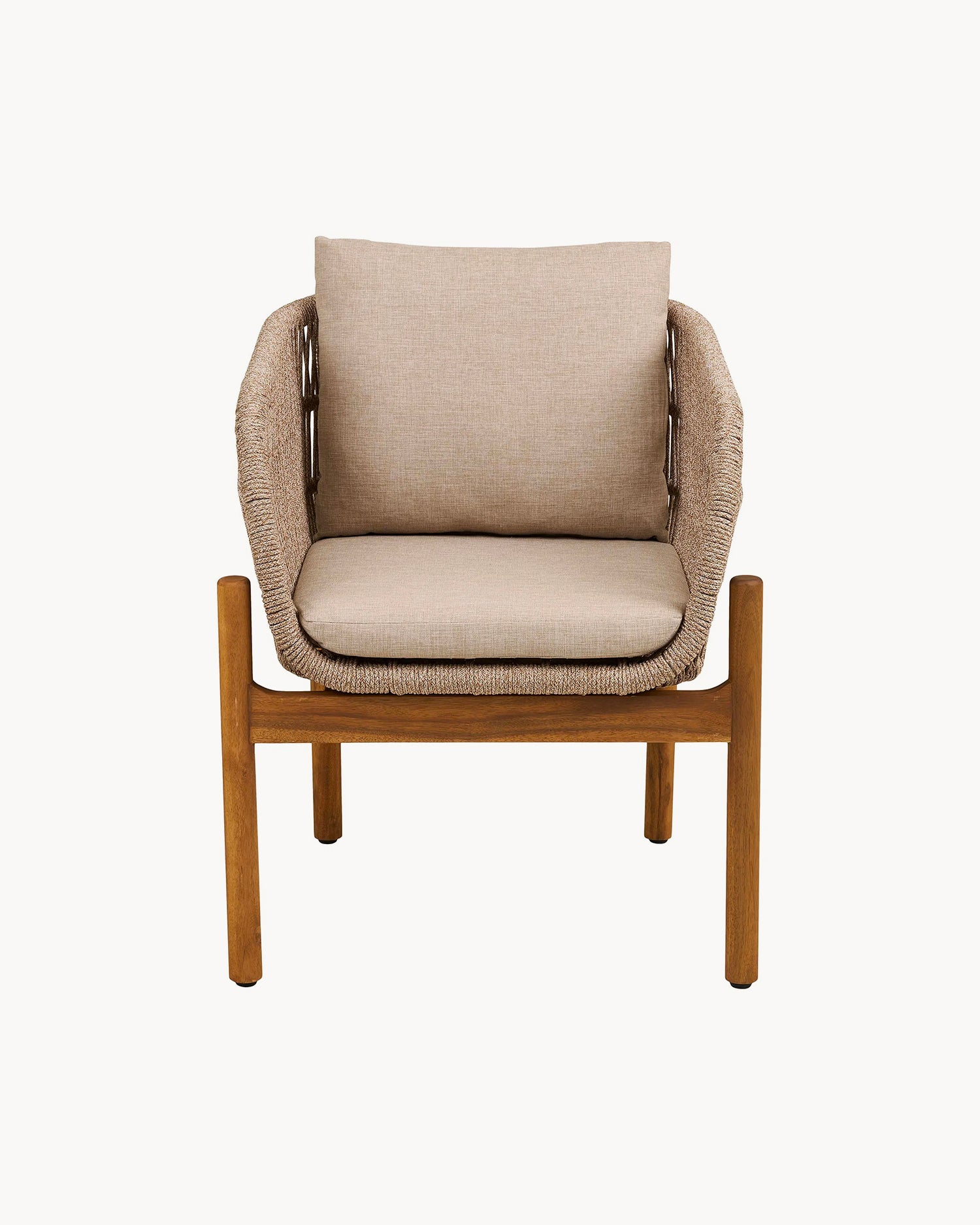 Sedia da esterno in acacia e corda intrecciata Colette