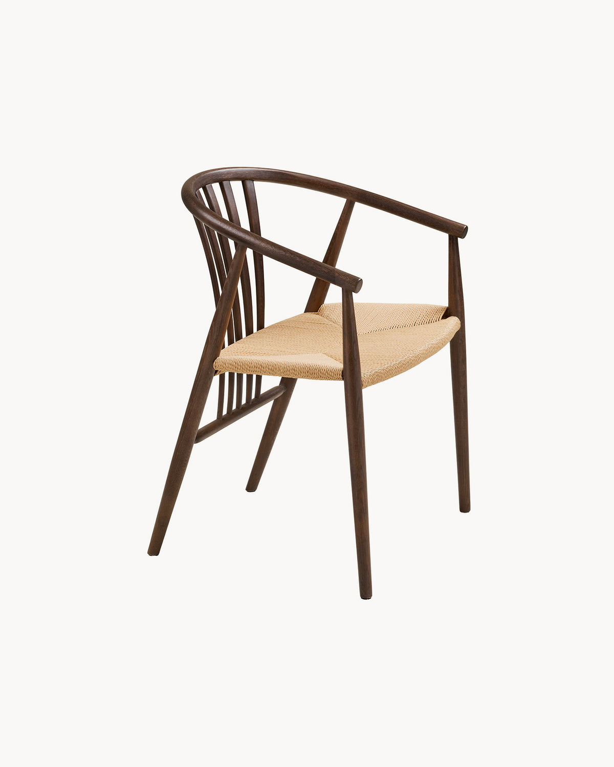 Set 2 sedie da pranzo in rovere con seduta intrecciata Agustin