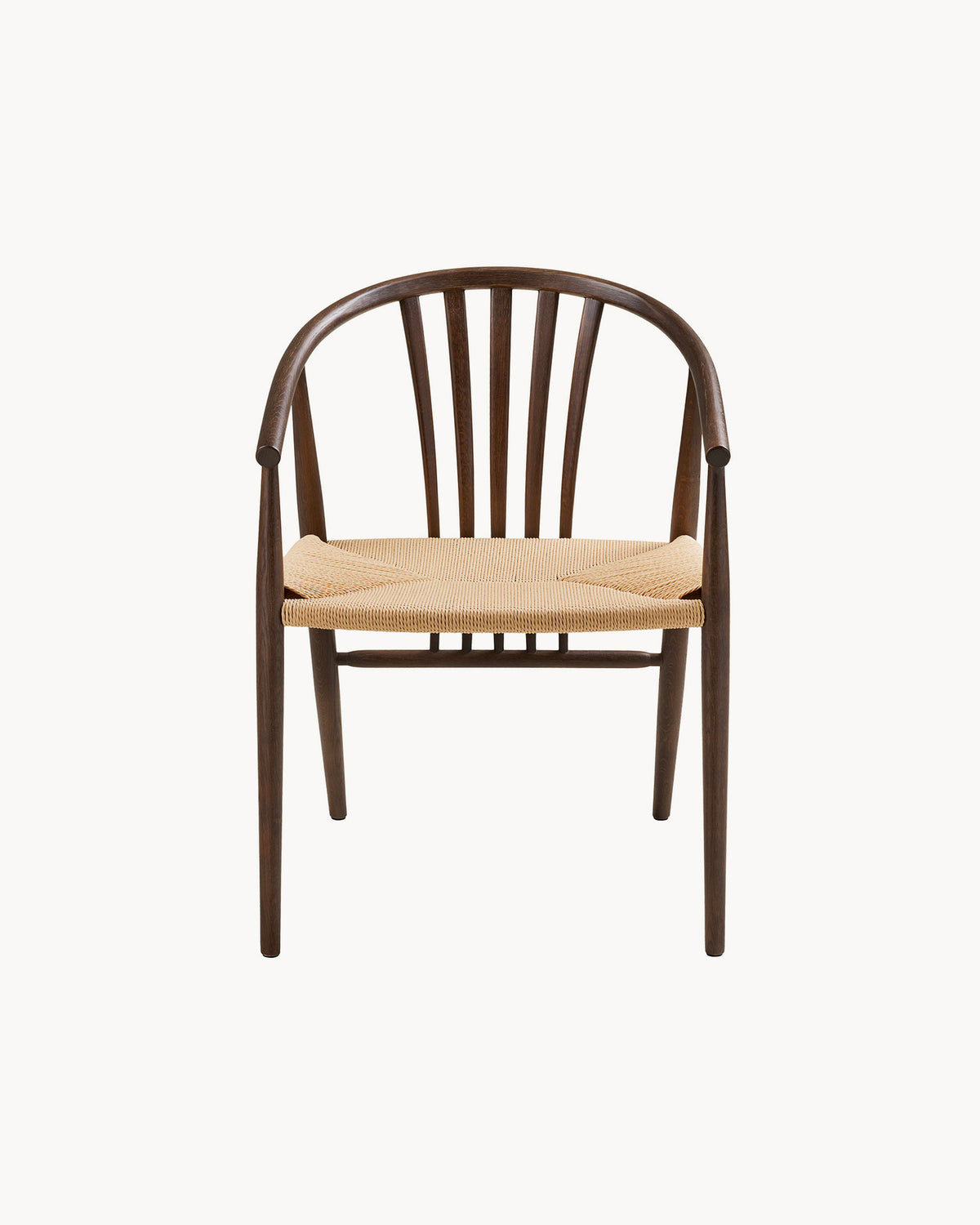 Set 2 sedie da pranzo in rovere con seduta intrecciata Agustin