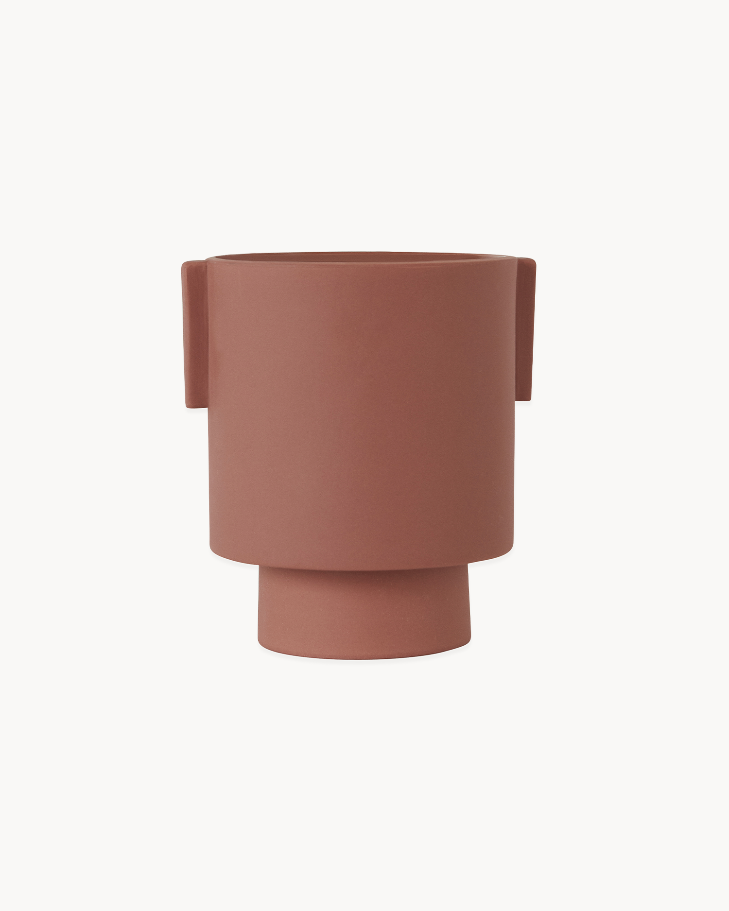 Portavaso in ceramica fatto a mano Inka Kana medio, mattone