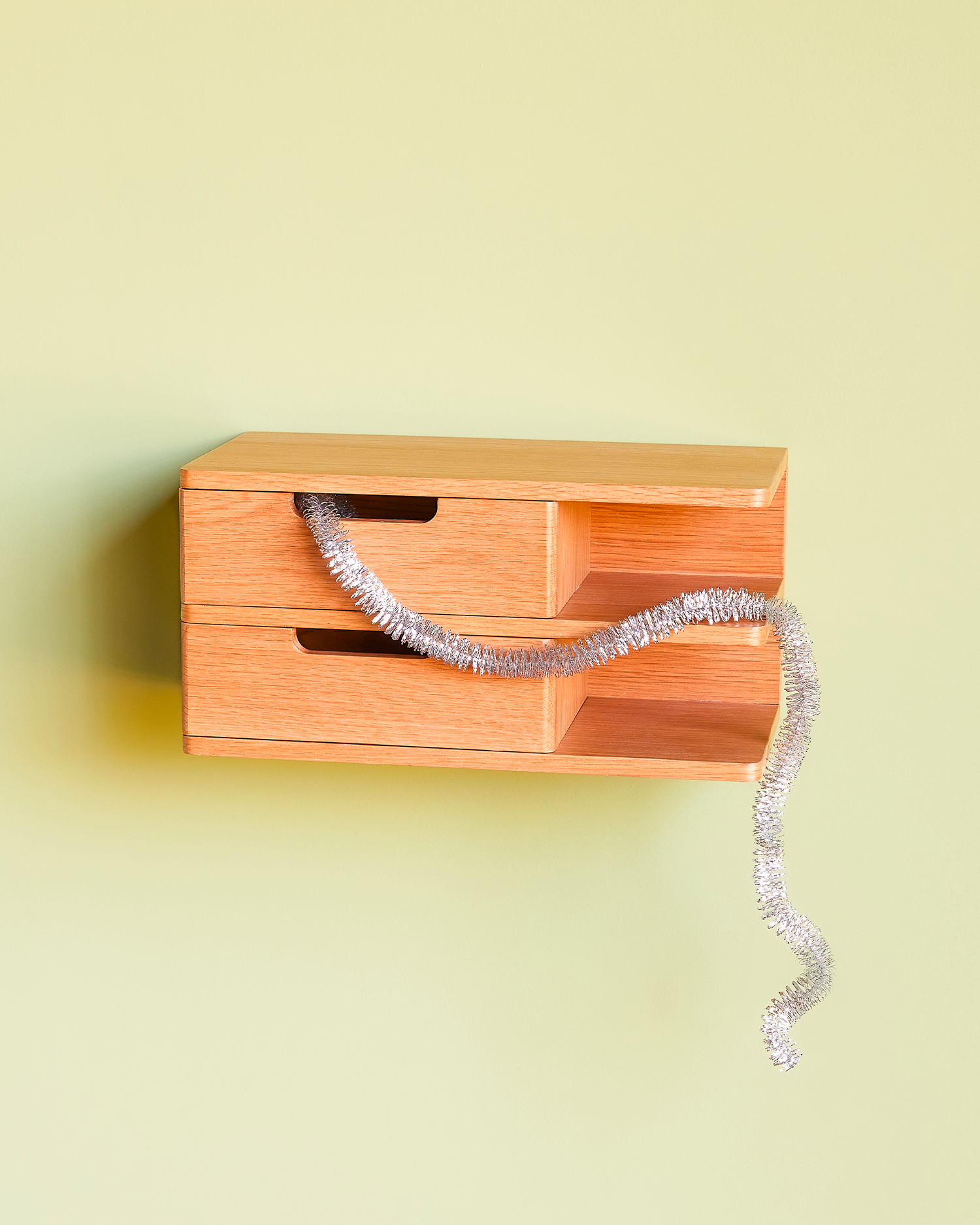 Comodino da parete in legno di quercia Open