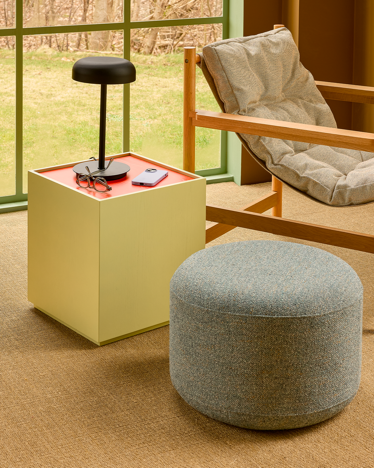 Pouf imbottito Marshmellow, grigio scuro