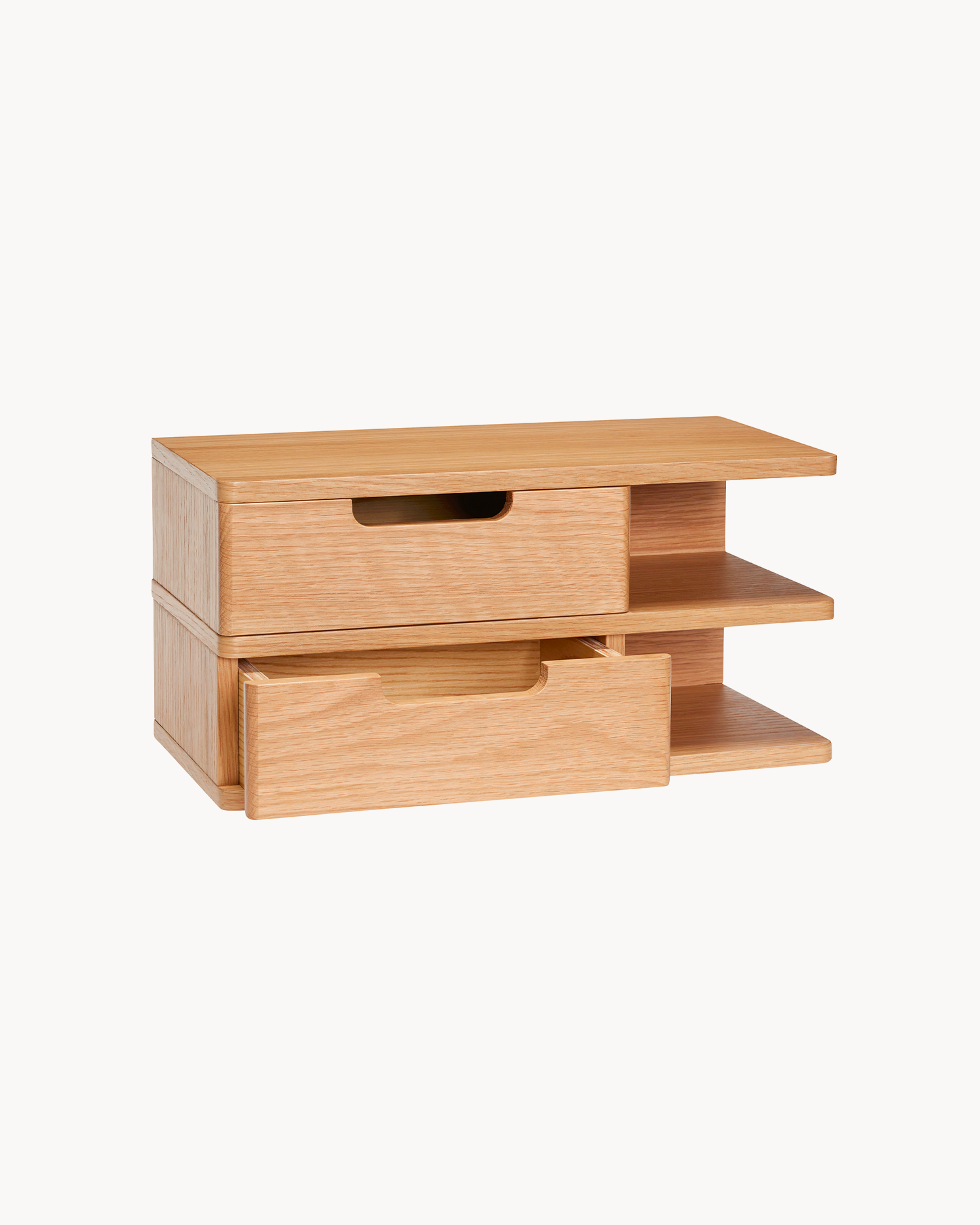 Comodino da parete in legno di quercia Open