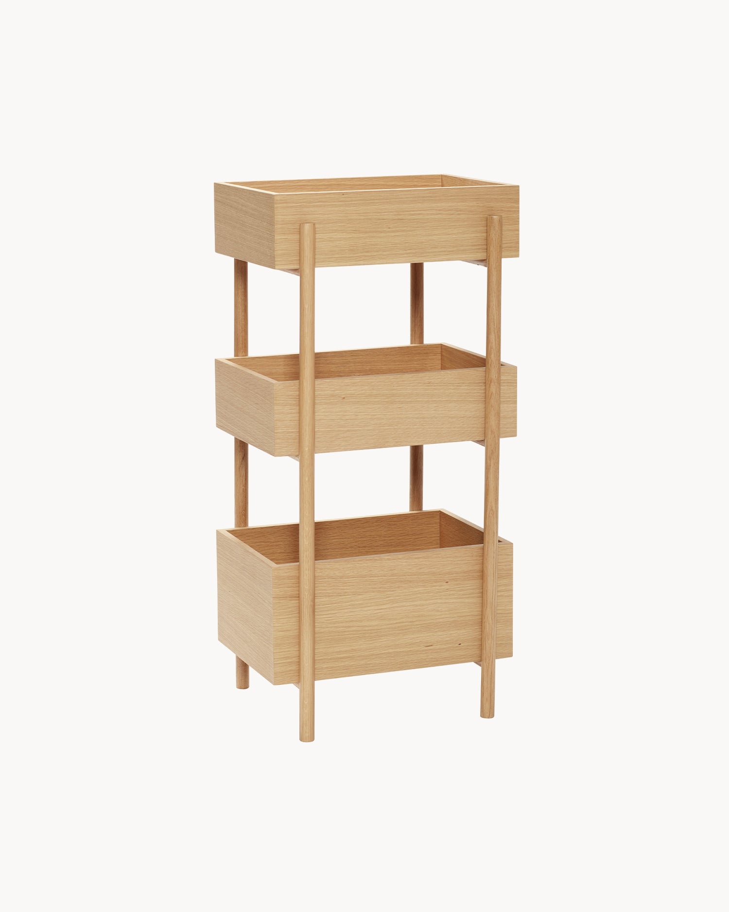 Tavolino consolle in legno di rovere Stack