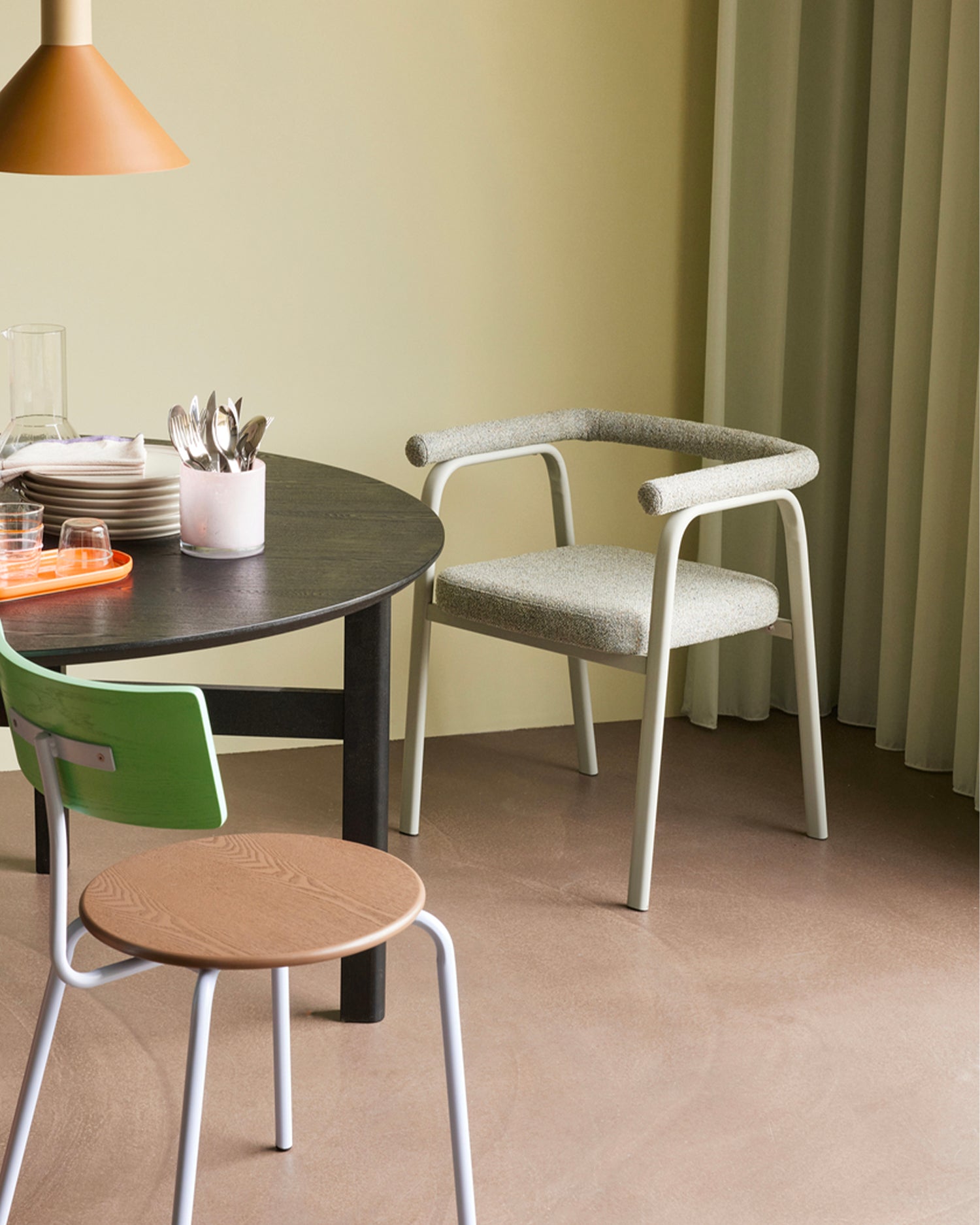 Set 2 sedie da pranzo imbottite Ecto