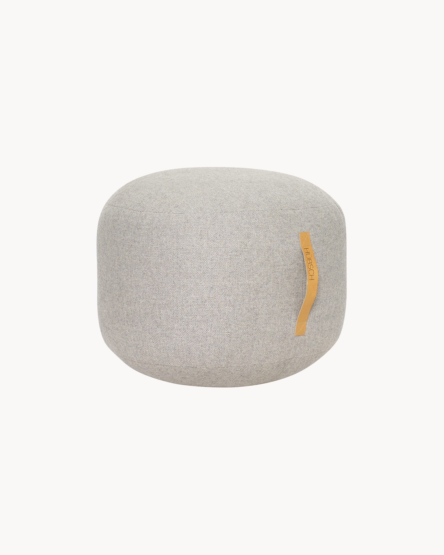 Pouf imbottito in lana Mochi, grigio