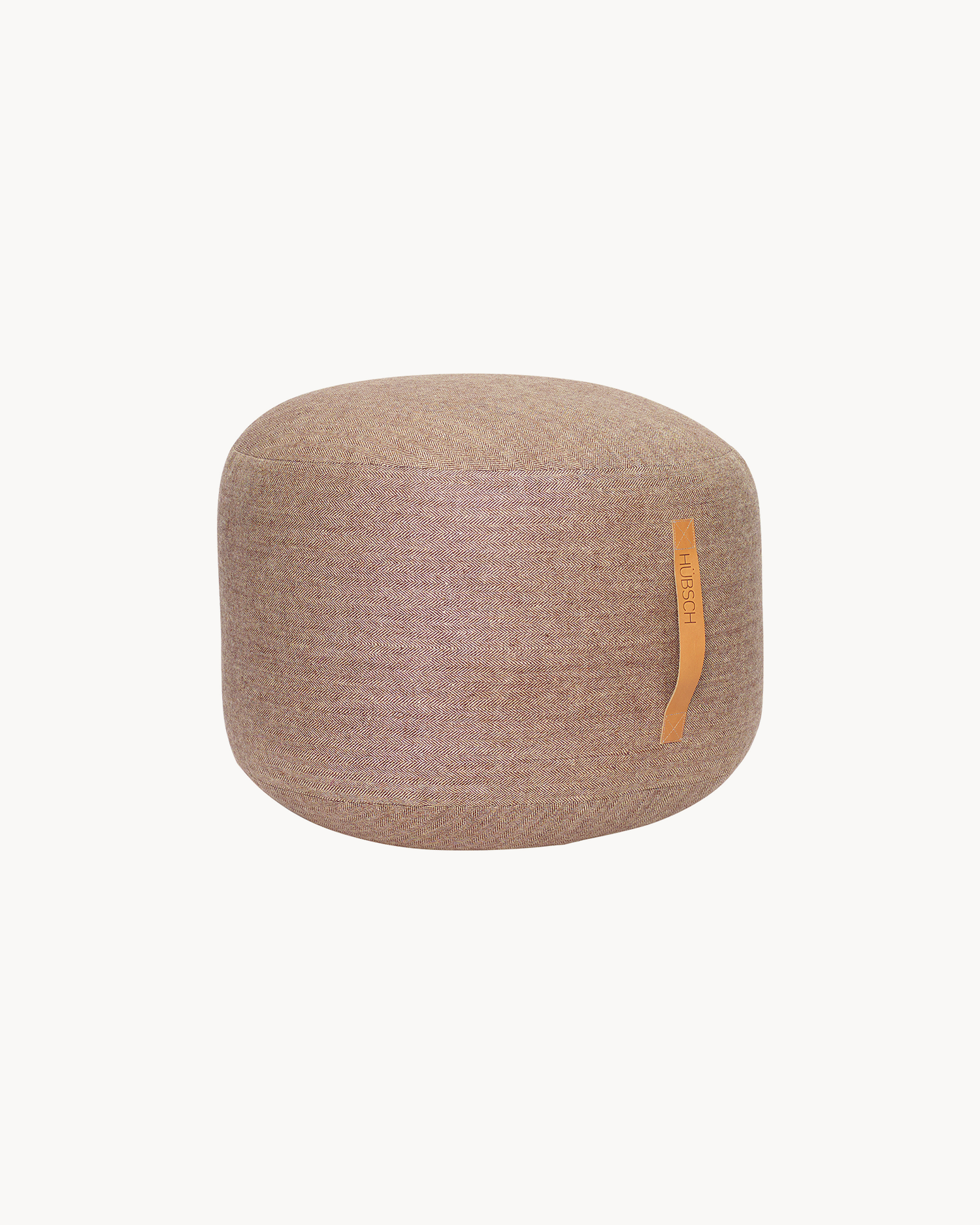 Pouf imbottito in lana Mochi, marrone