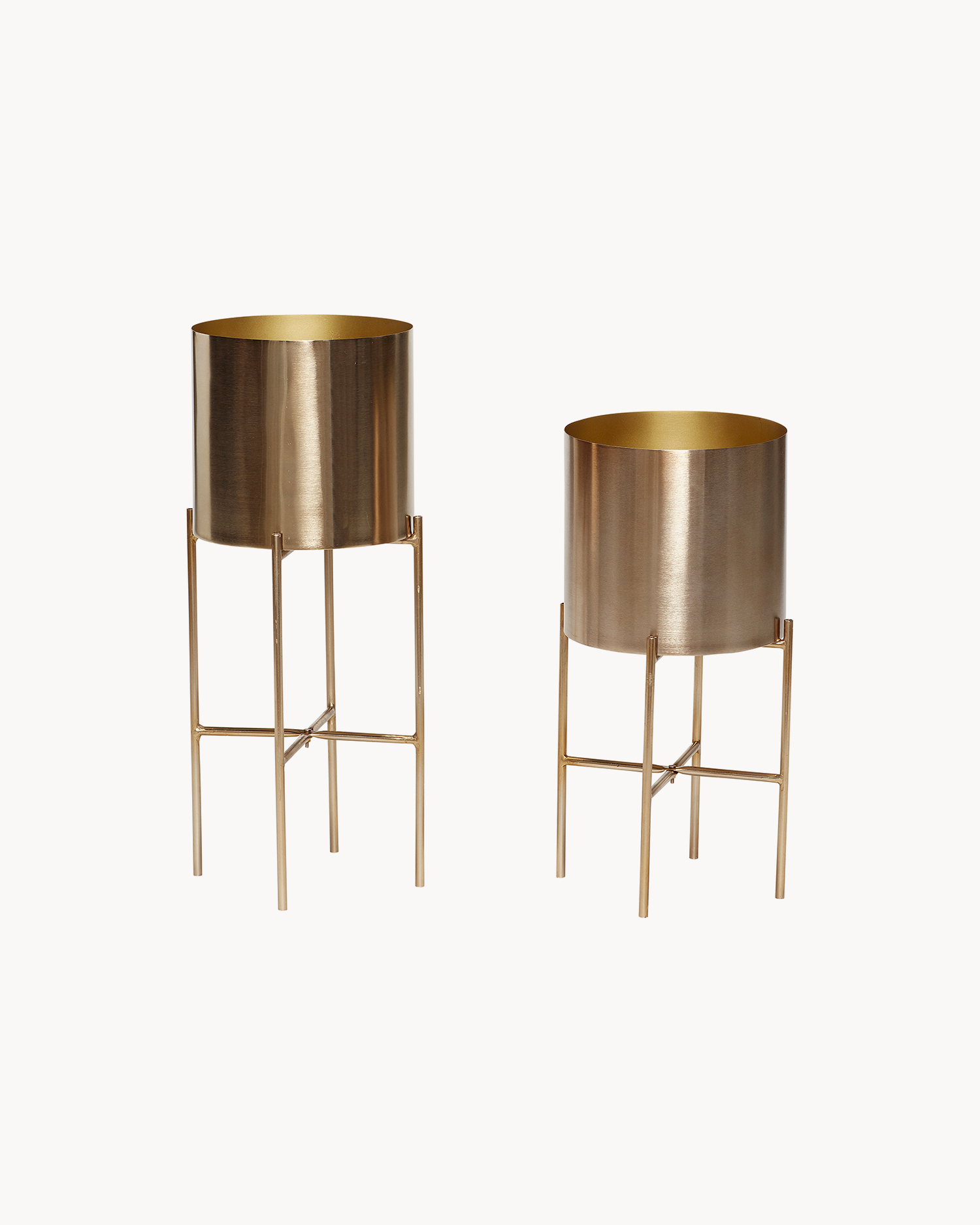 Set 2 portavasi Airy, ottone