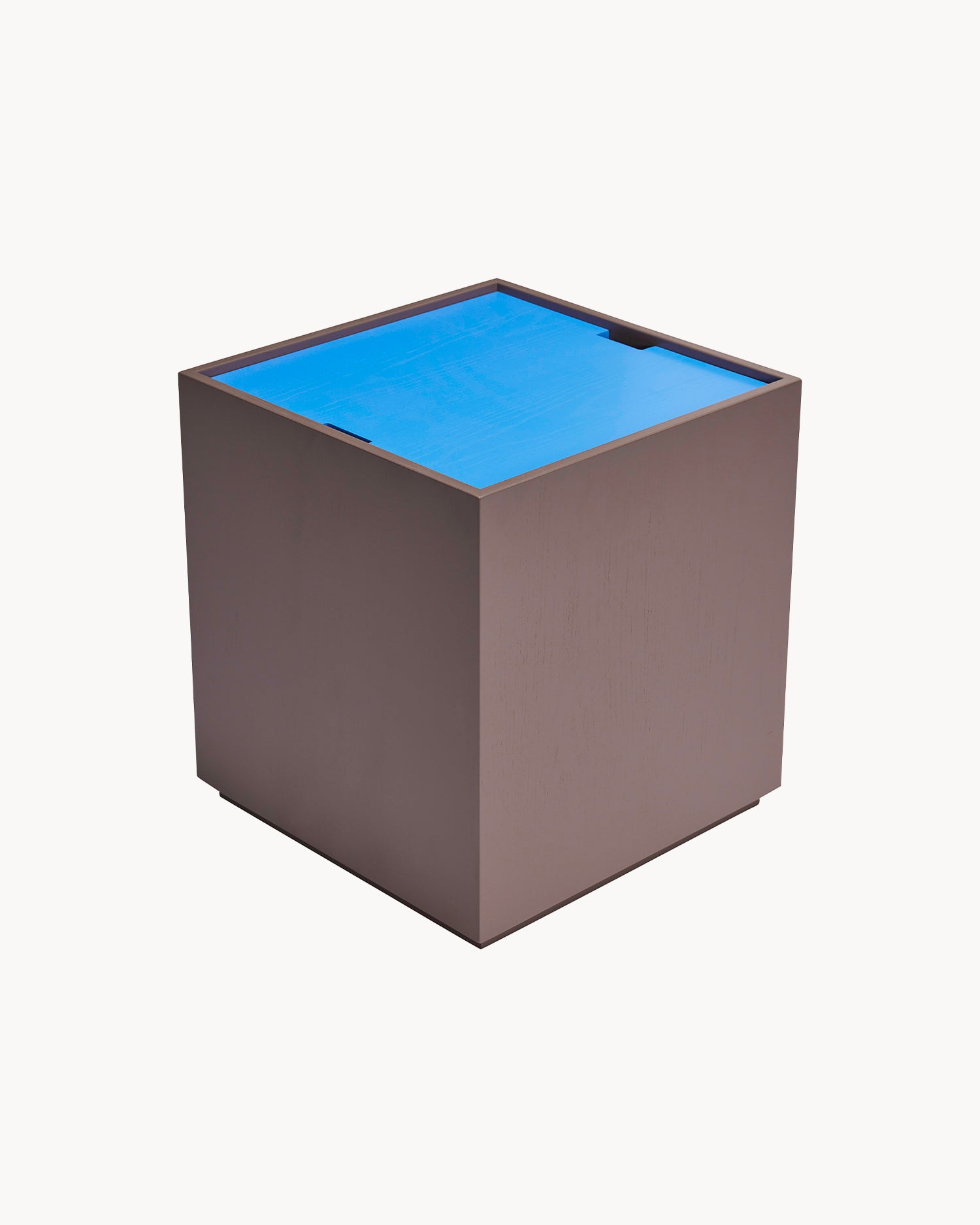 Tavolino in legno con contenitore Vault, marrone e blu