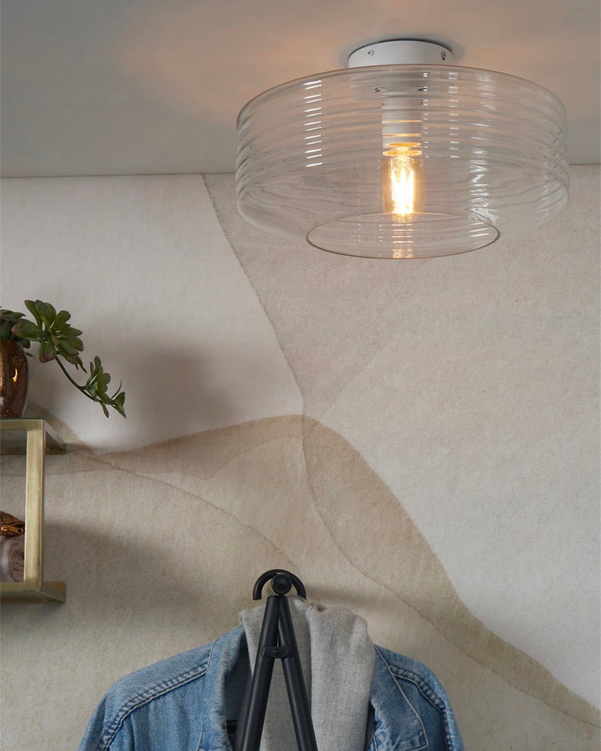 Lampada da soffitto in vetro rigato Verona