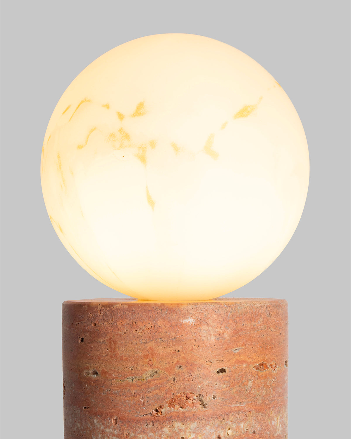 Lampada da tavolo in travertino e vetro Tivoli