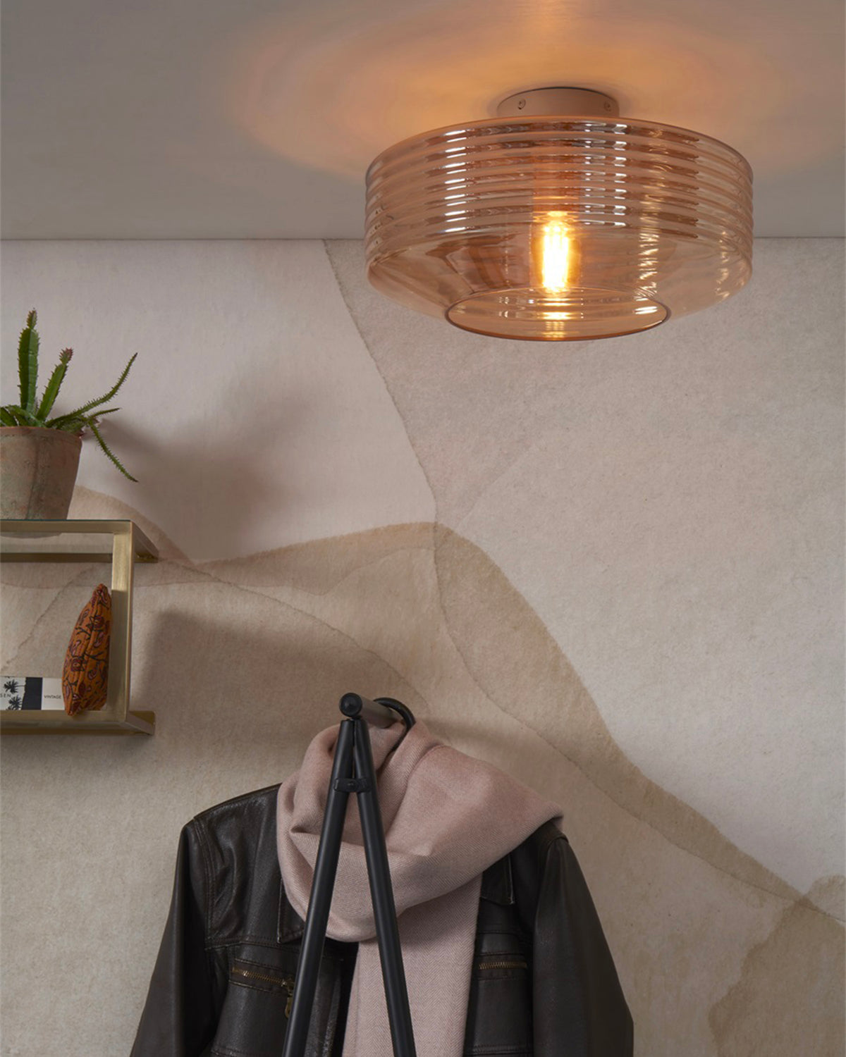 Lampada da soffitto in vetro rigato Verona