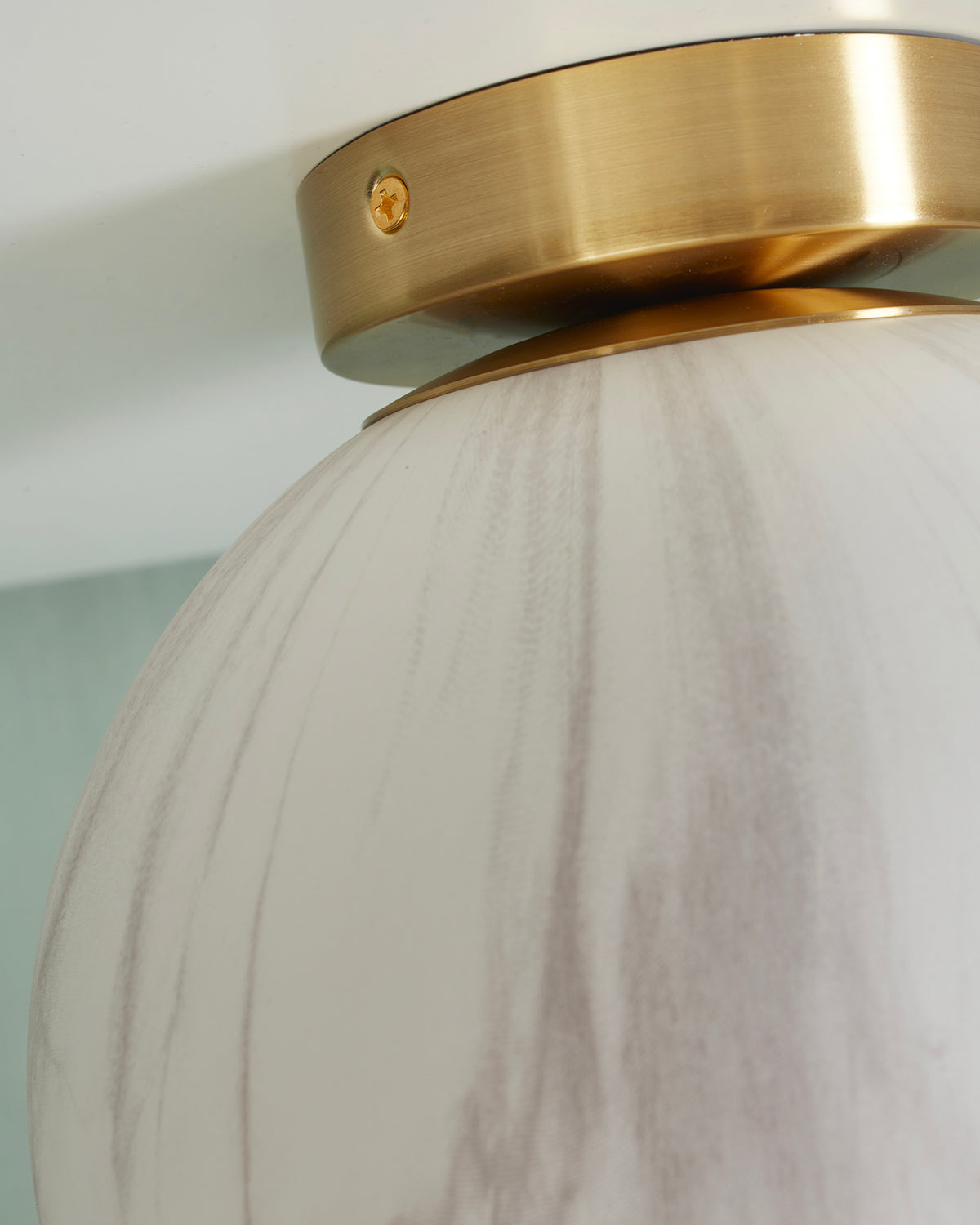 Lampada da soffitto in vetro effetto marmo Carrara