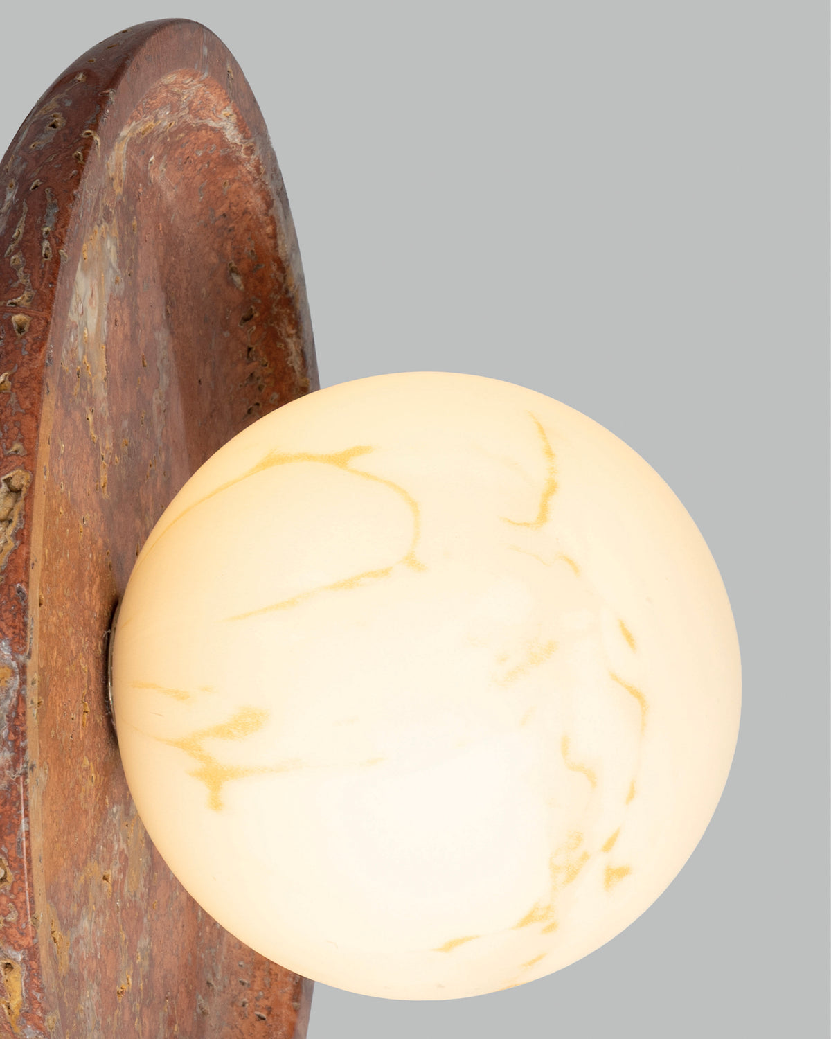 Lampada da soffitto e parete in travertino e vetro Tivoli