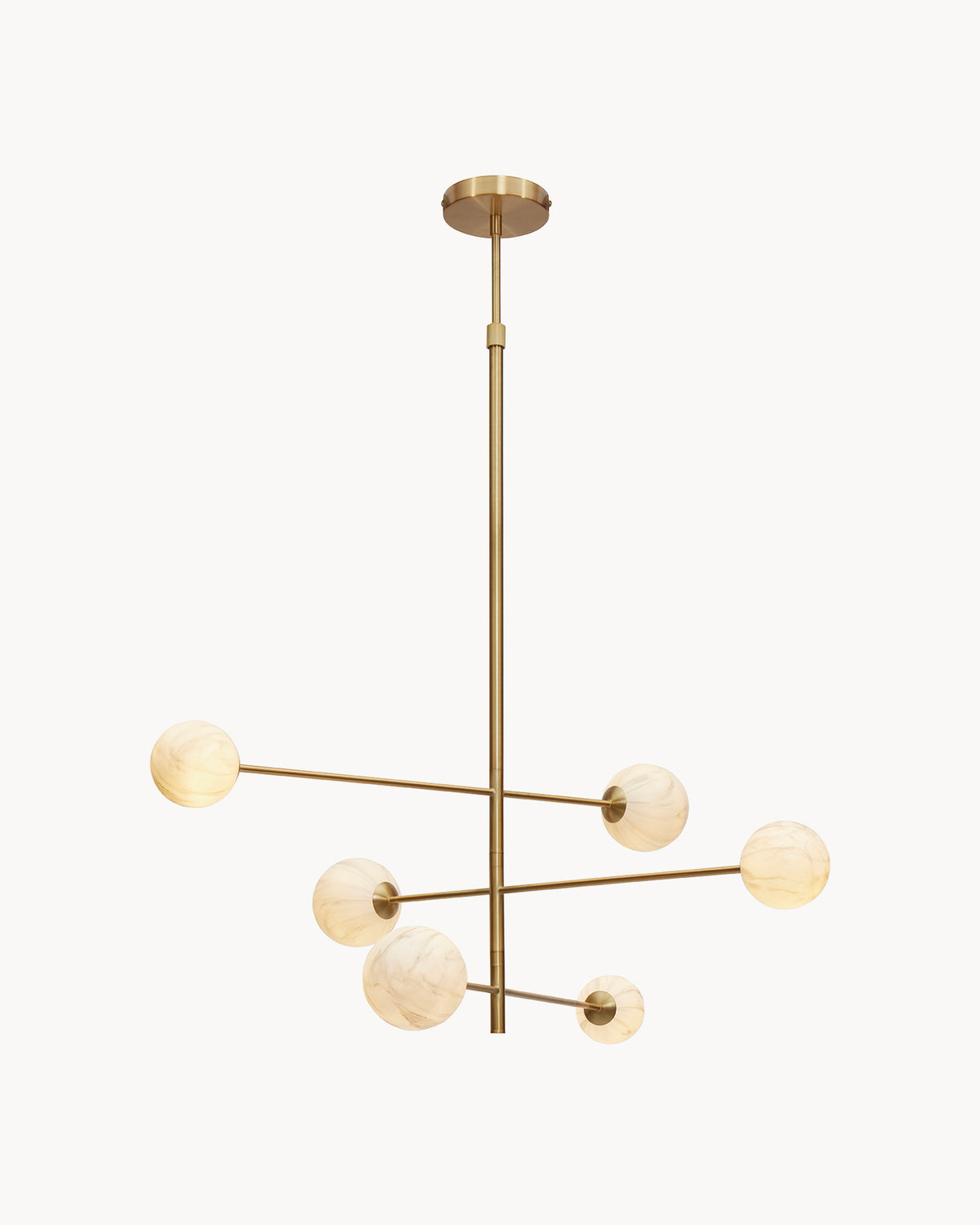 Lampadario a 3 bracci con sfere in vetro Carrara
