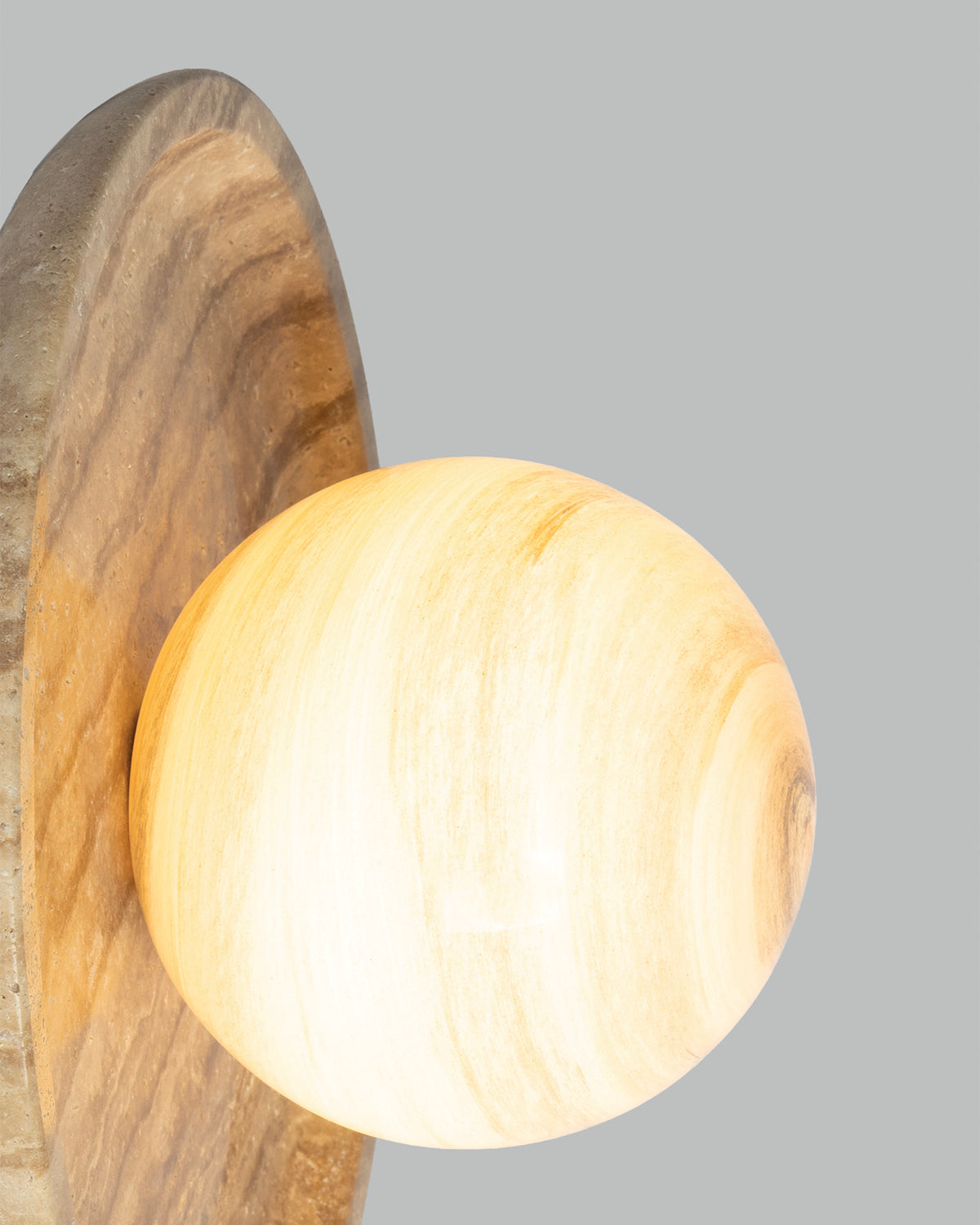 Lampada da soffitto e parete in travertino e vetro Tivoli