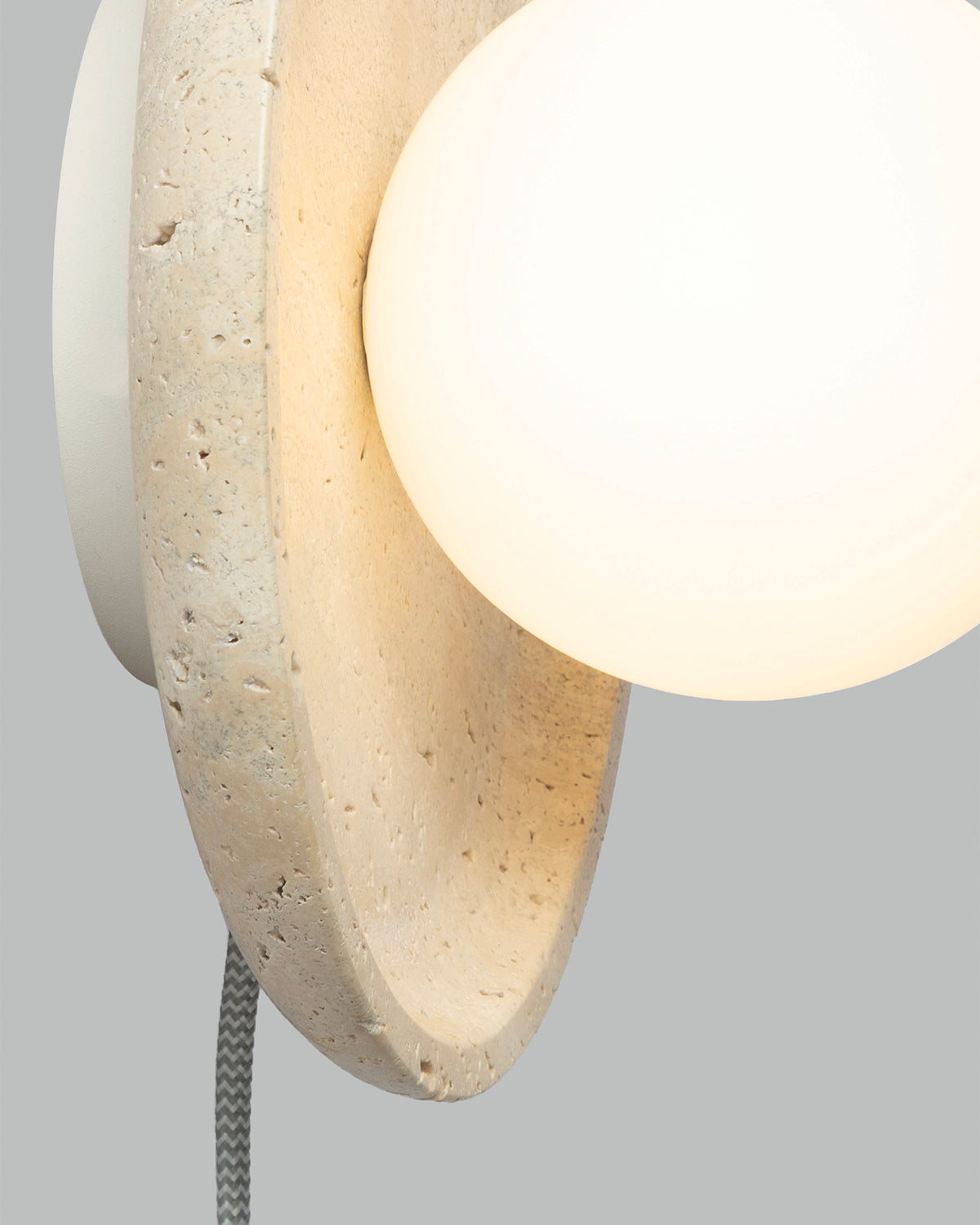 Lampada da soffitto e parete in travertino e vetro Tivoli