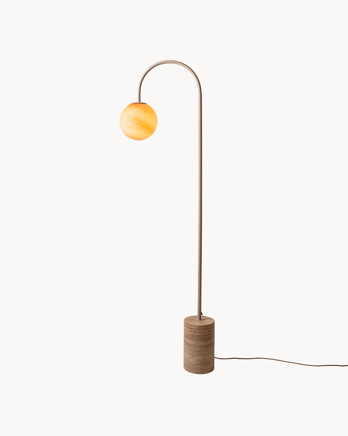 Lampada da terra in travertino e vetro Tivoli