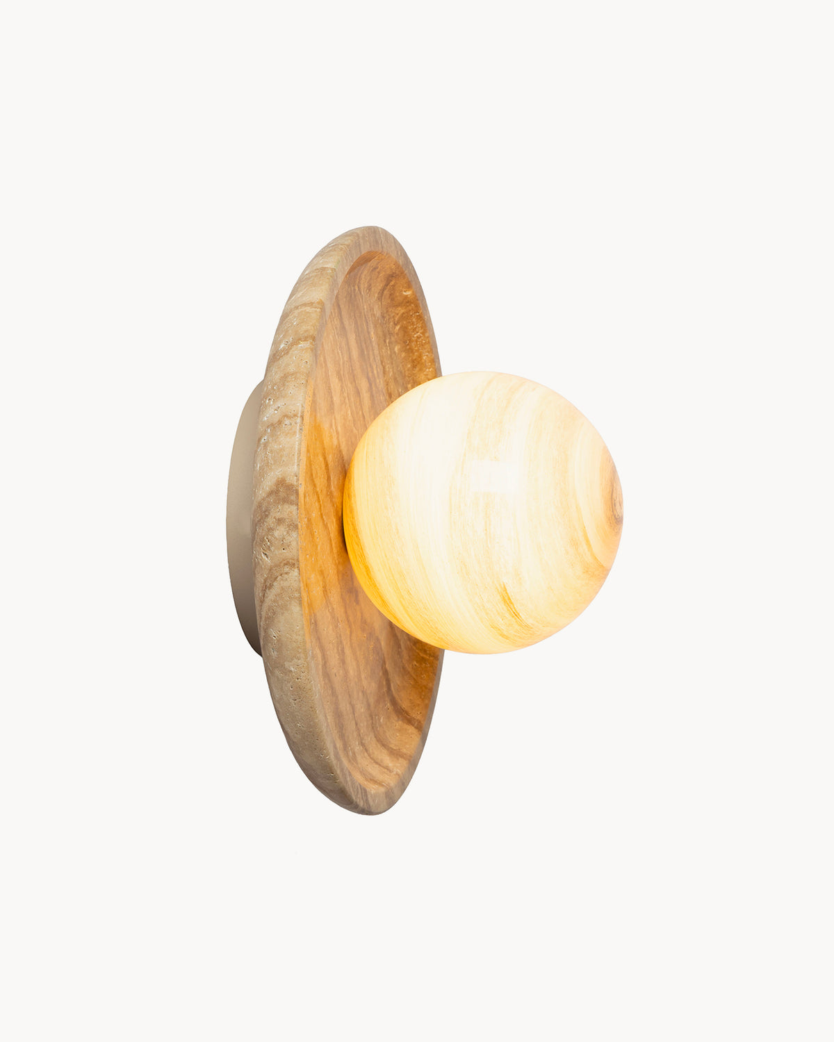 Lampada da soffitto e parete in travertino e vetro Tivoli