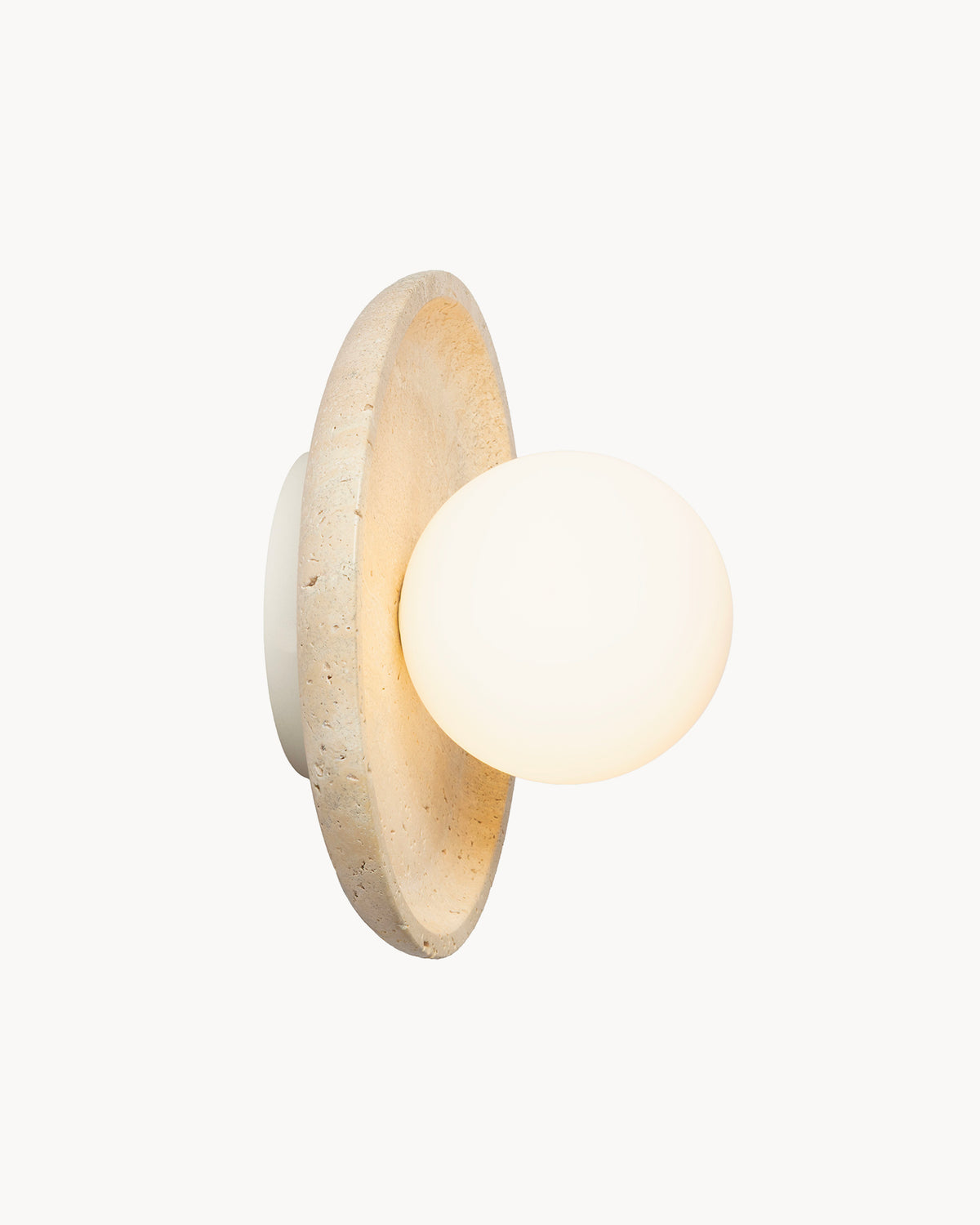 Lampada da soffitto e parete in travertino e vetro Tivoli