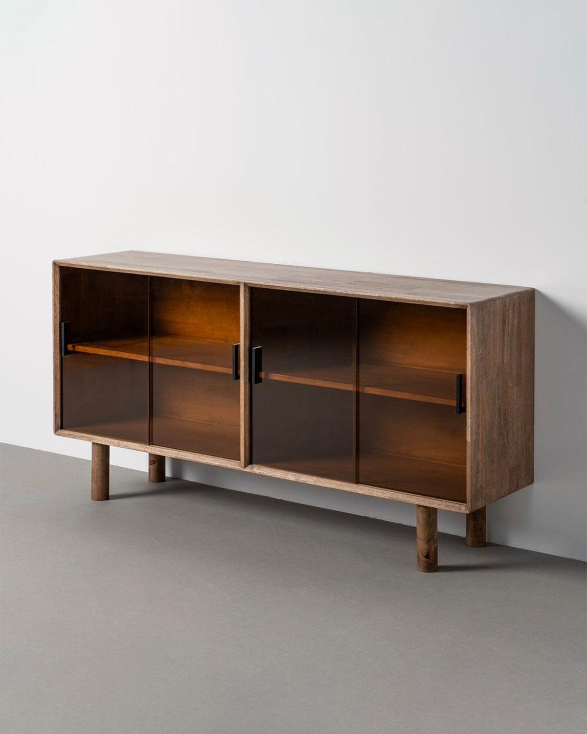 Credenza in legno e vetro Amy