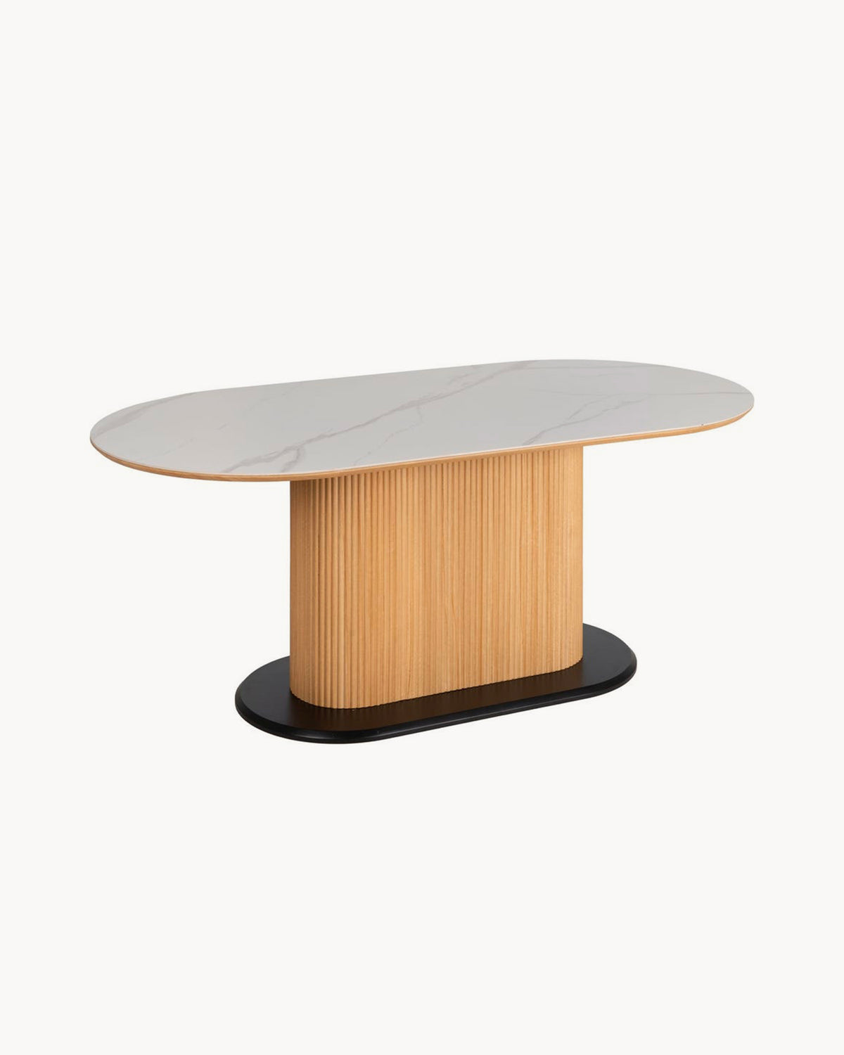 Tavolo da pranzo in ceramica effetto marmo Sabine