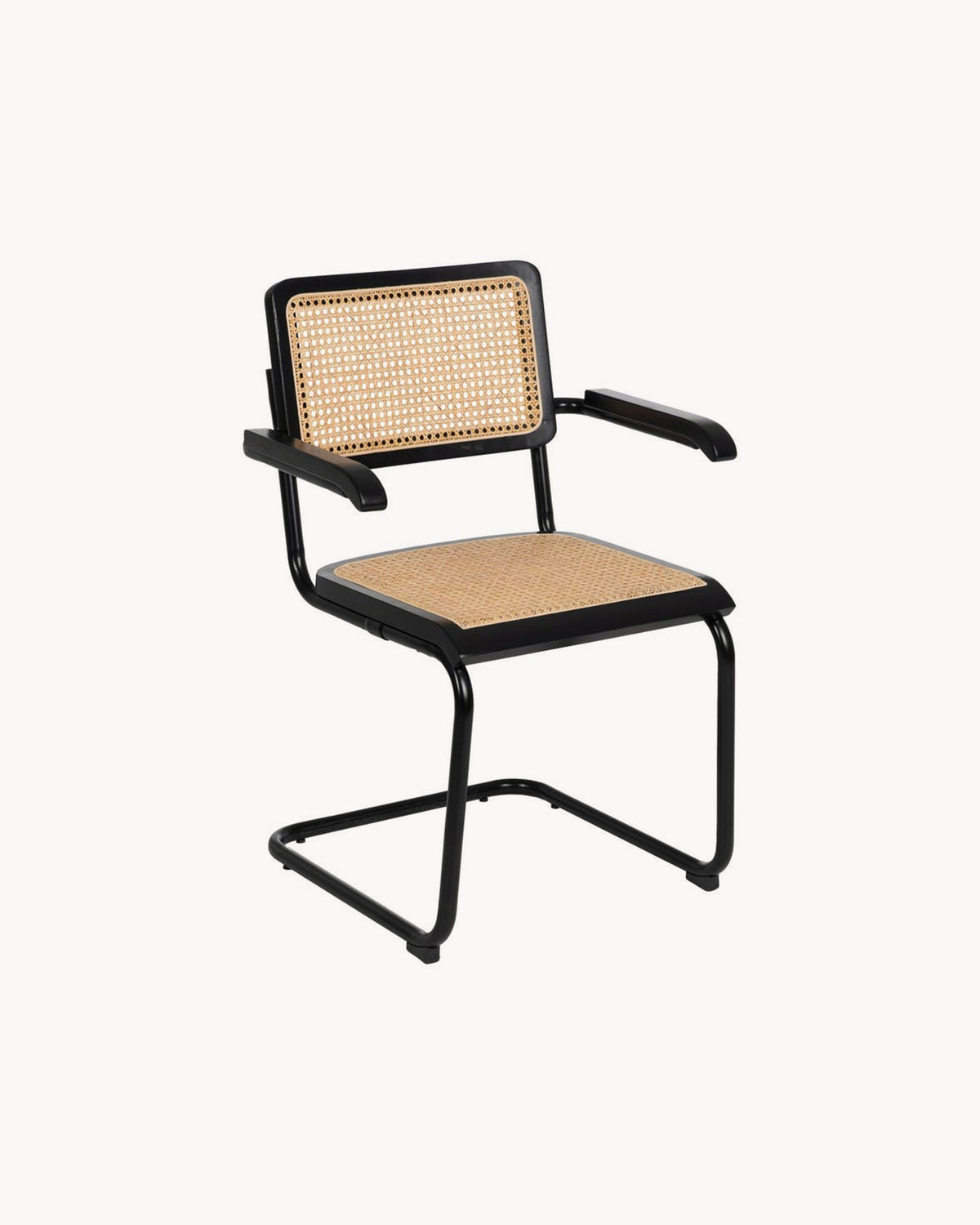 Set da 2 sedie da pranzo in legno e rattan Yuna