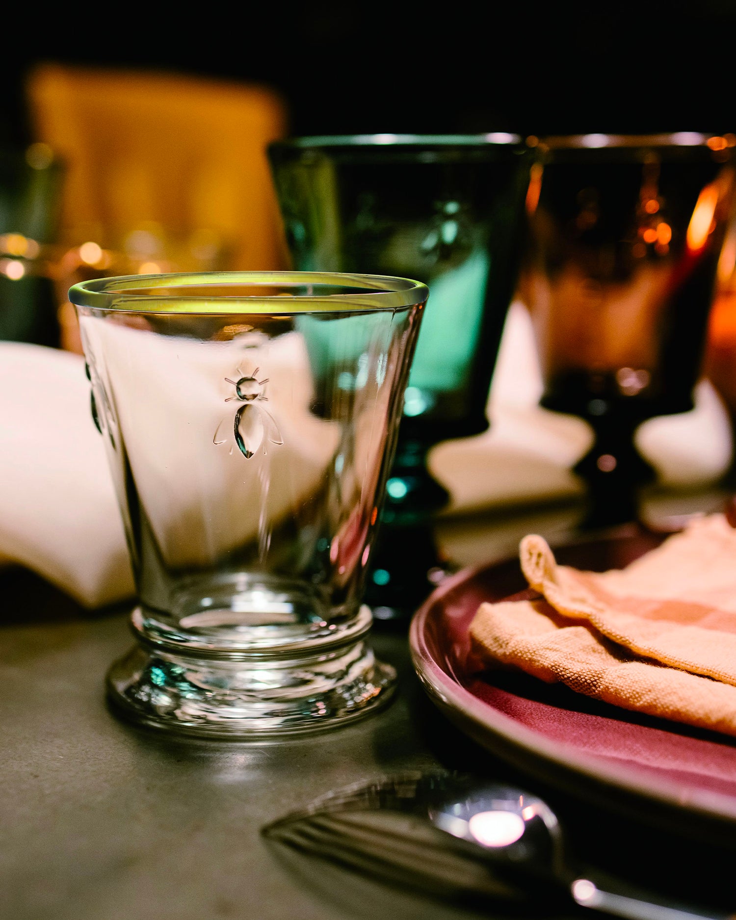 Set 4 Bicchieri acqua con bordo oro Abeille