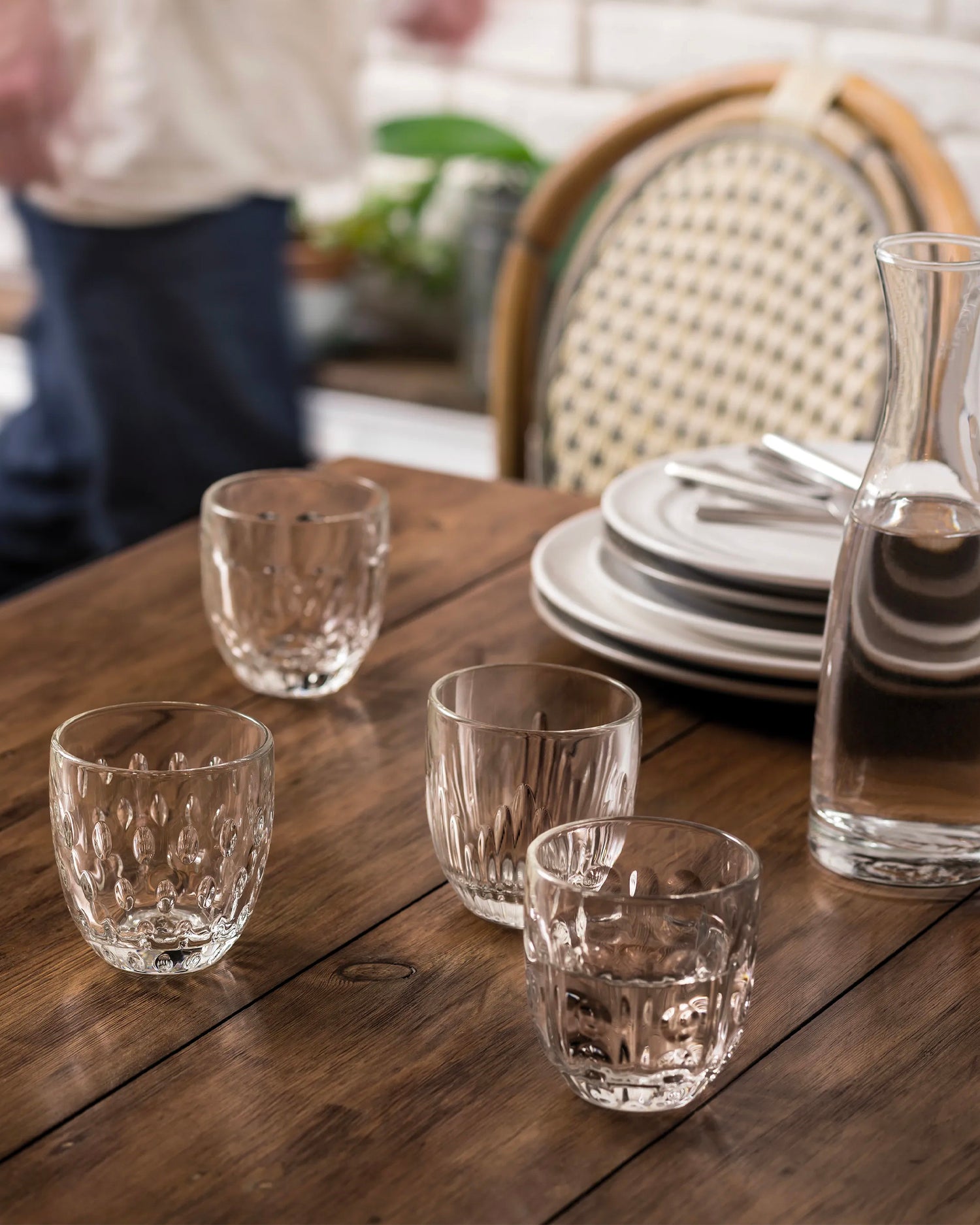 Set 4 bicchieri acqua in vetro Troquet